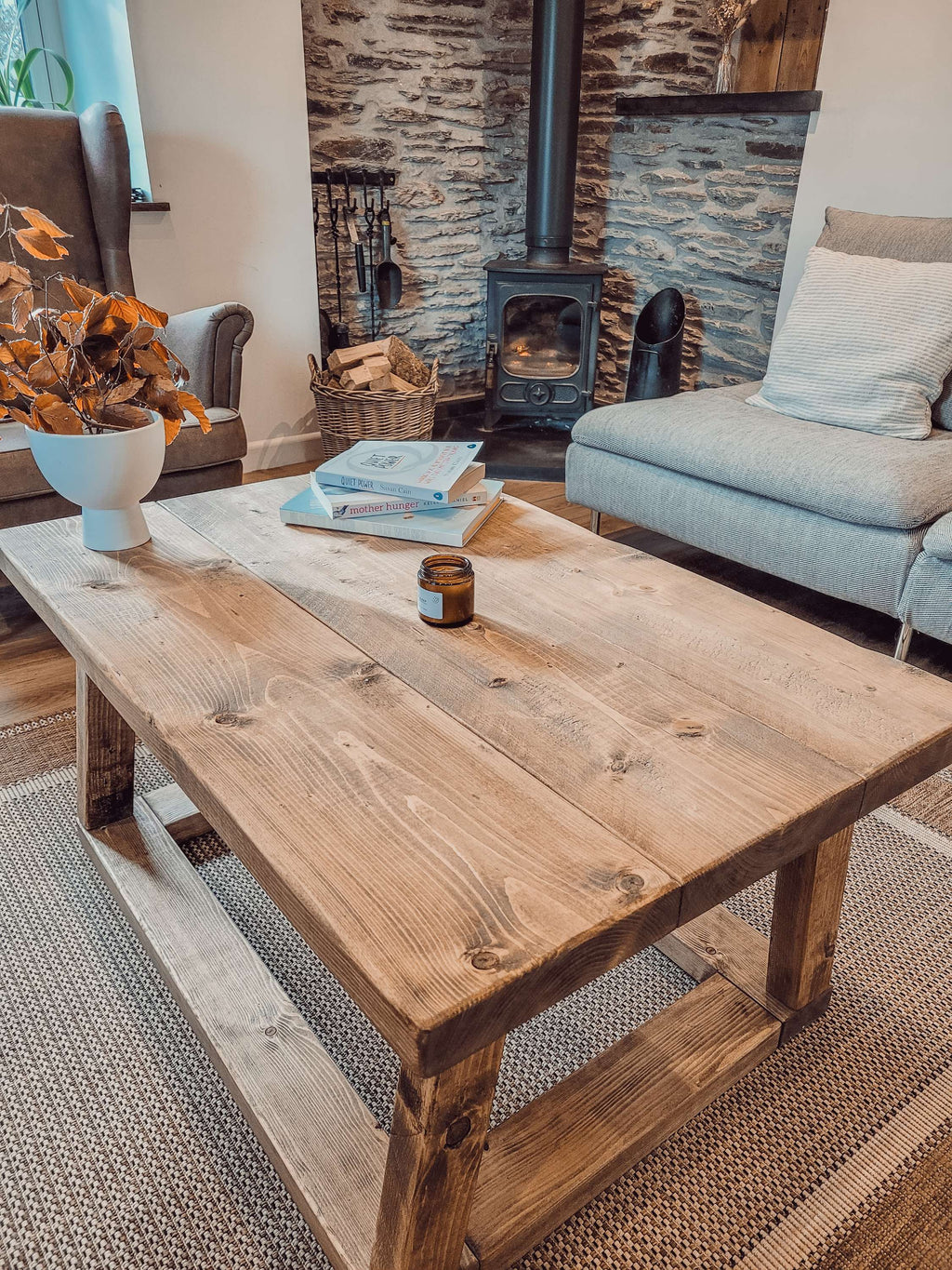 COAV Rustic Wooden Coffee Table - My Store