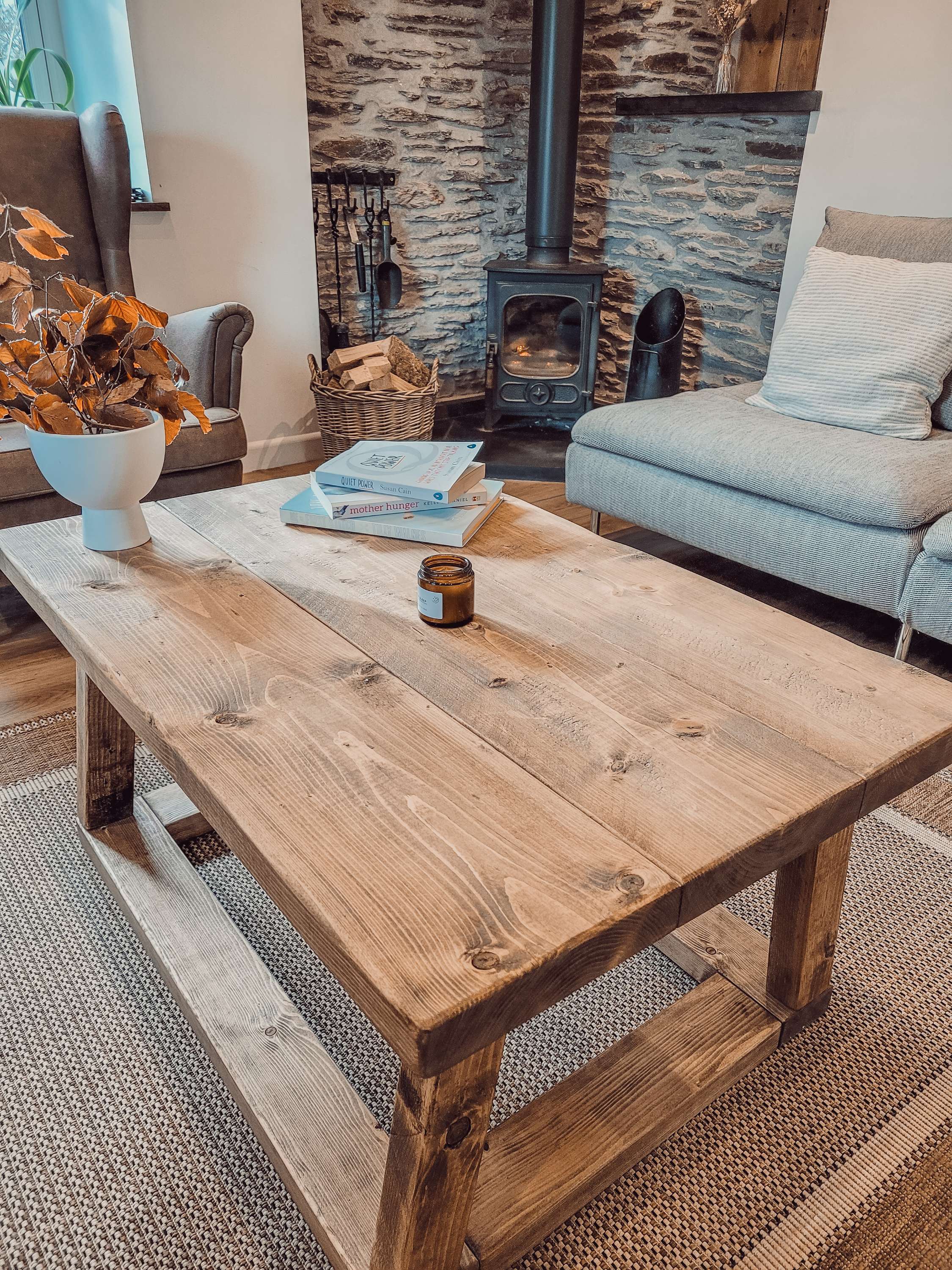 COAV Rustic Wooden Coffee Table - My Store