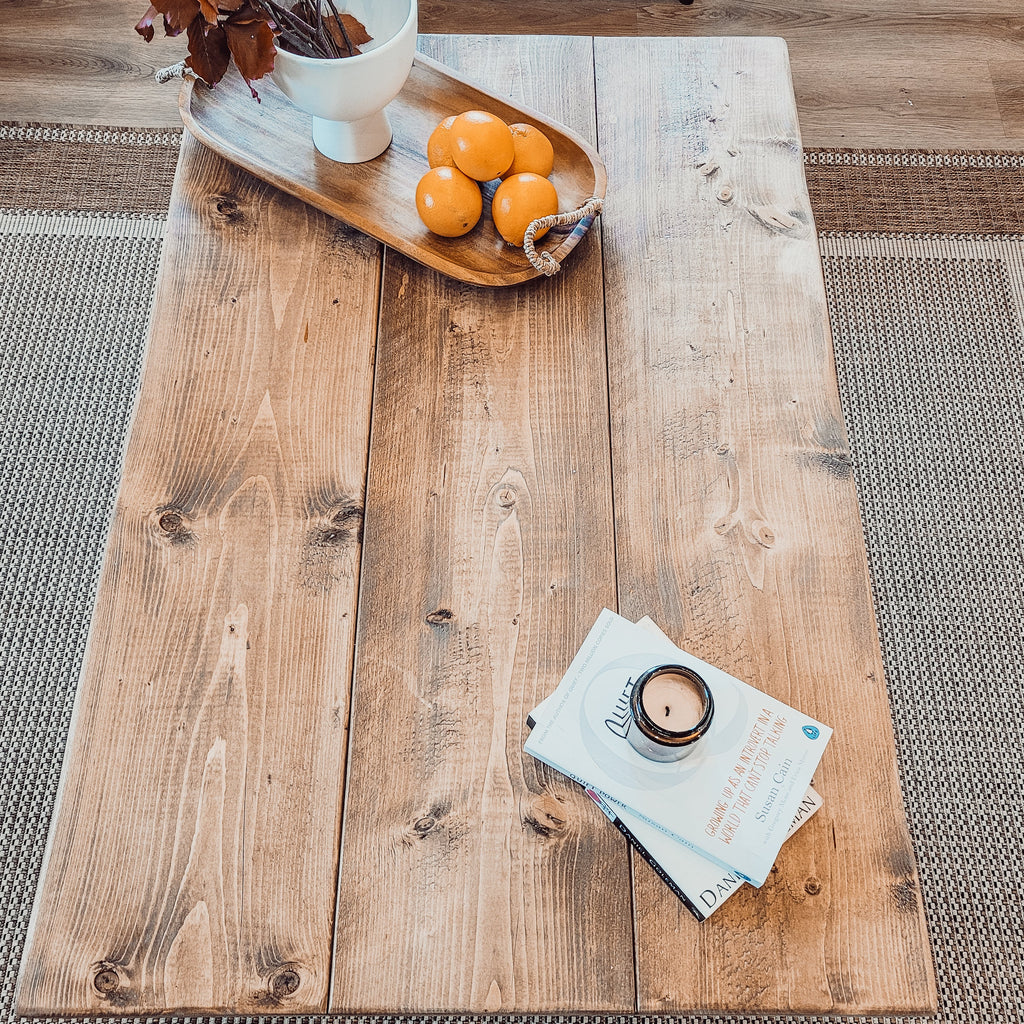 ORIAN Rustic Wooden Coffee Table With Square Legs - My Store