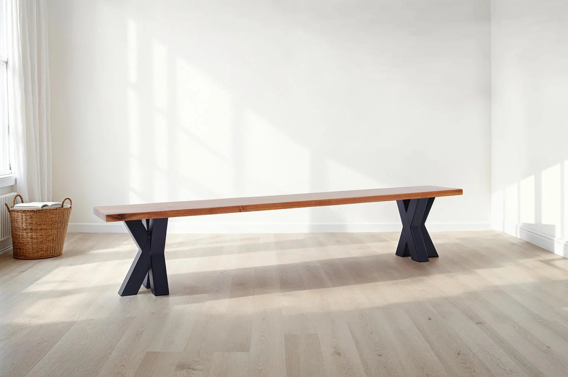 The Walnut Metal Spider Bench - My Store