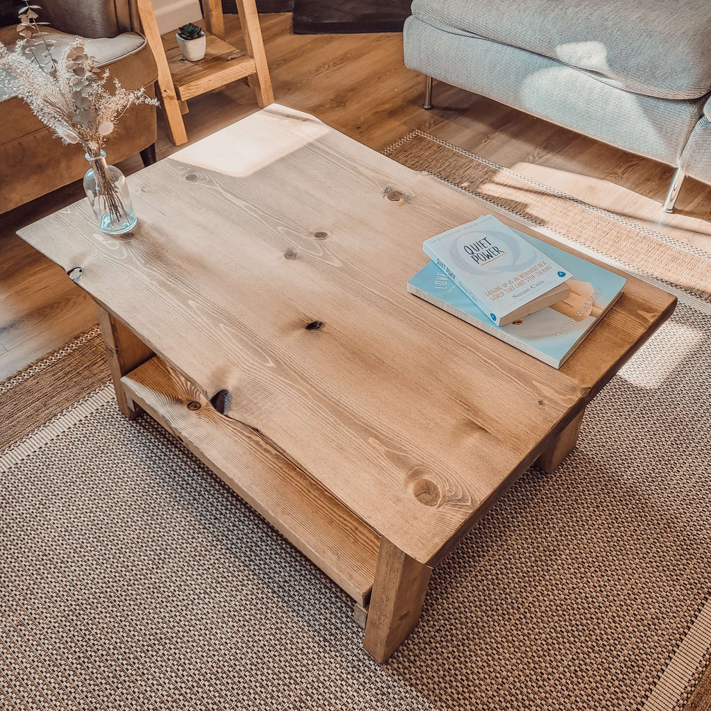 LOTTI Live / Waney Edge Coffee Table With Shelf - My Store