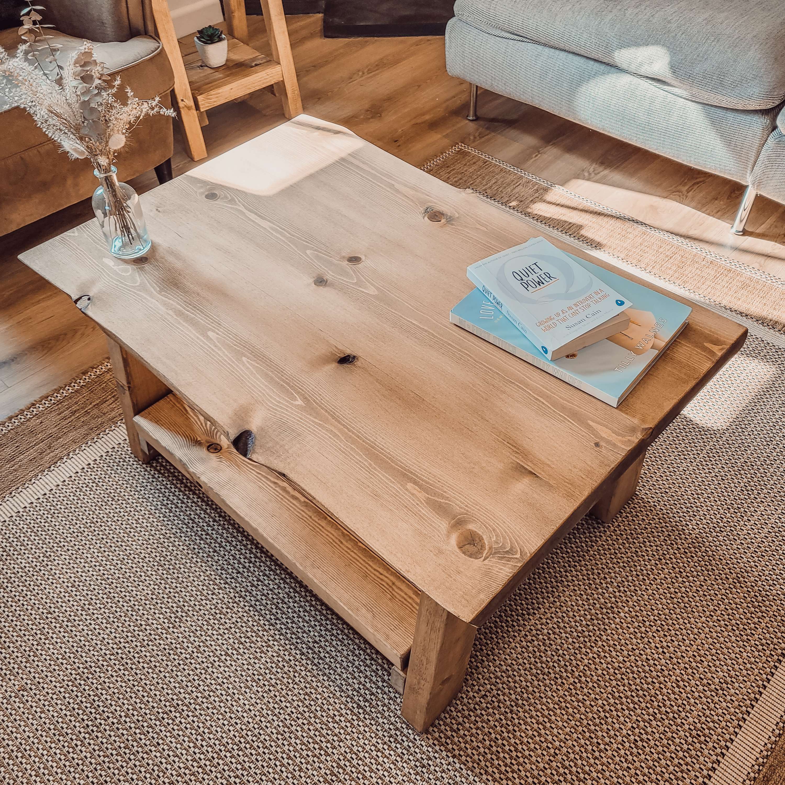 LOTTI Live / Waney Edge Coffee Table With Shelf - My Store
