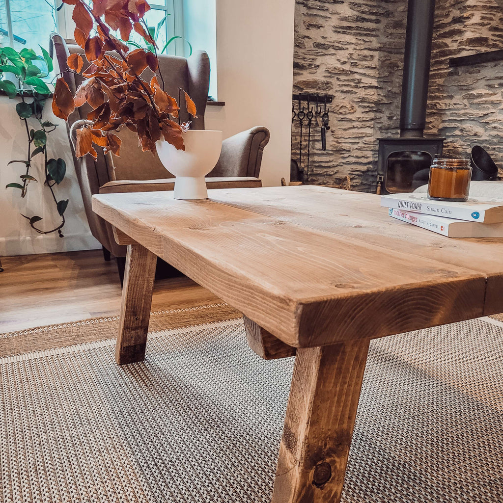 ARIA Rustic Wooden Coffee Table - My Store