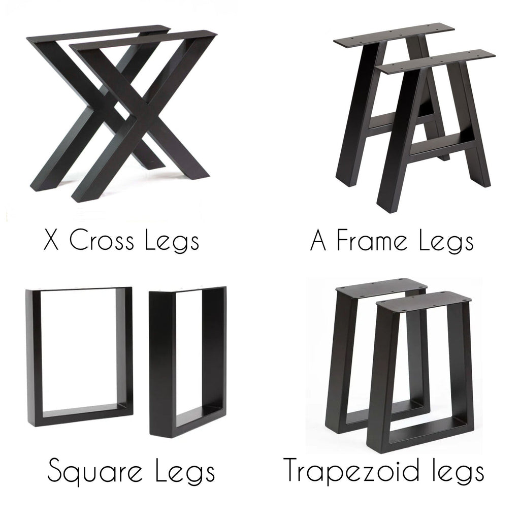 Live / Waney Edge Dining Table With 4 Types of Metal Legs - My Store