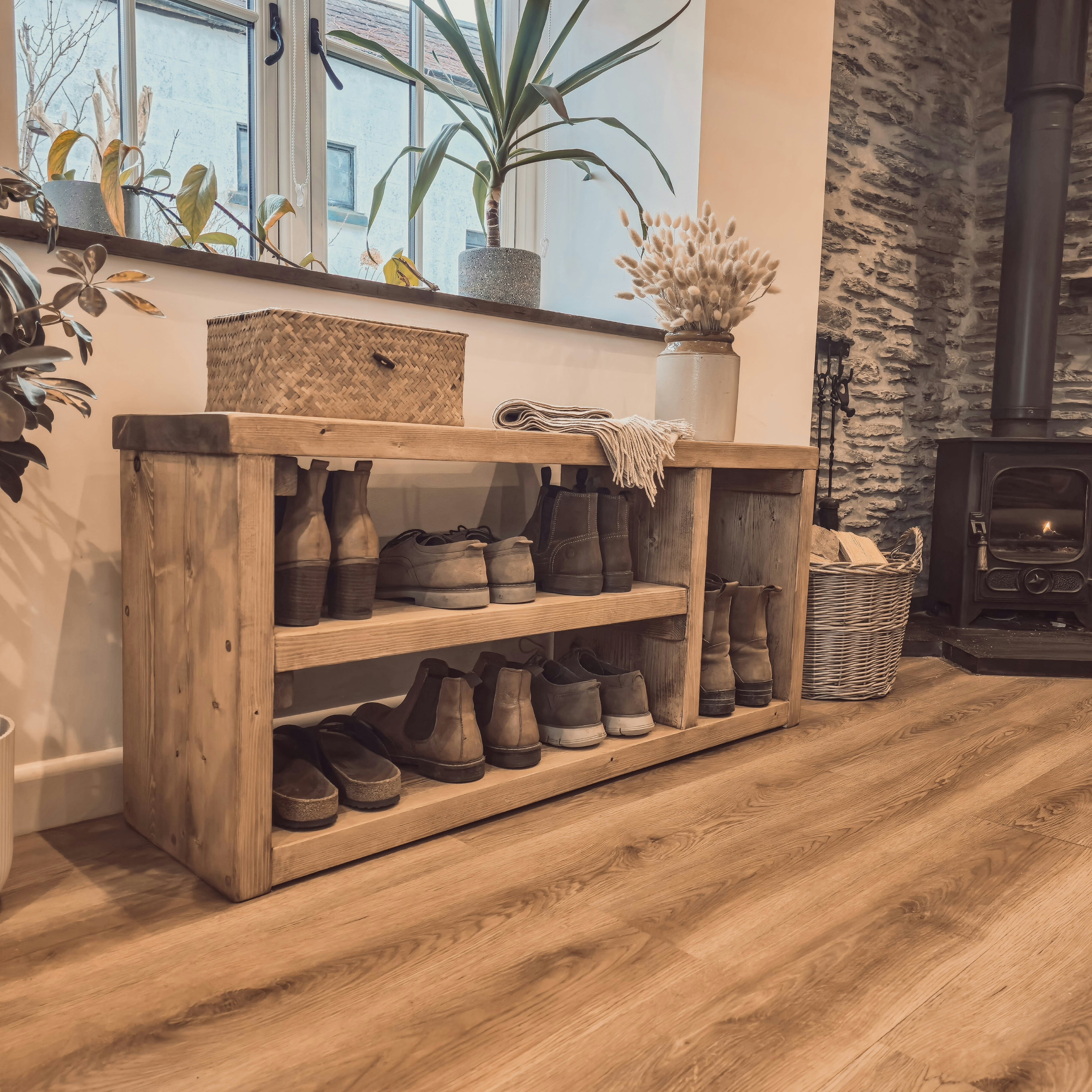IVARA Shoe Bench Entryway Shoe Storage Rustic Bench For Entryway - My Store