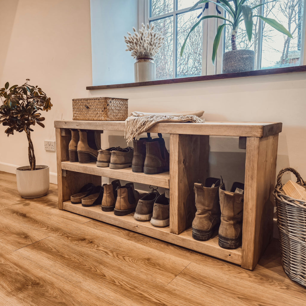 IVARA Shoe Bench Entryway Shoe Storage Rustic Bench For Entryway - My Store