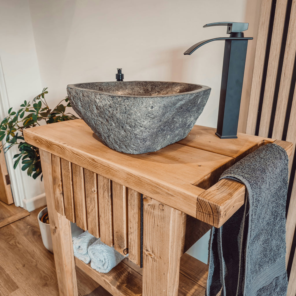 BUTLER Wooden Vanity and Shelf Storage with Stone Sink | Tribe Joinery - My Store