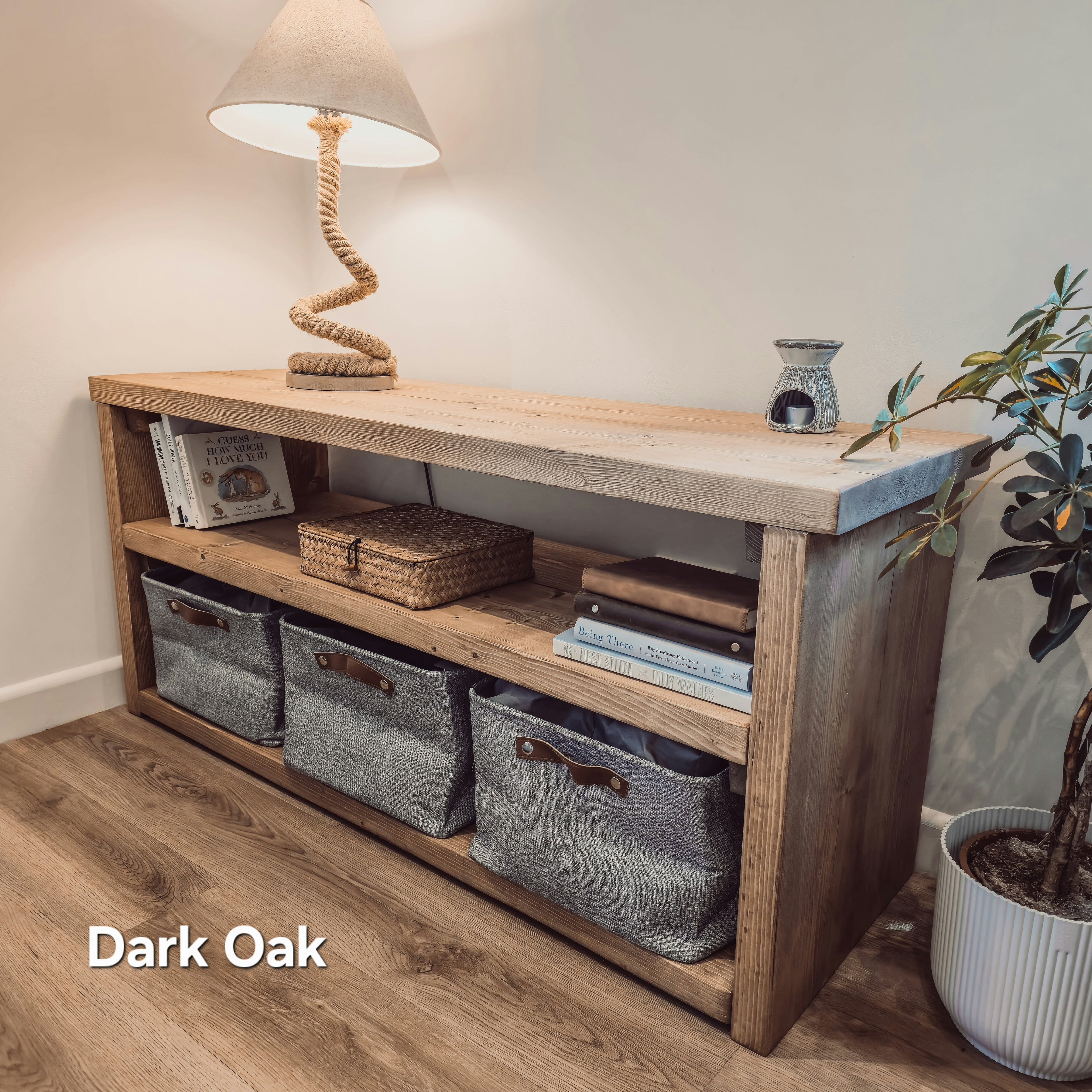 Norwyn 2-Tier Storage Unit / Bookshelf / Toy Storage / Living Room Storage / Shoe Storage Rustic Storage Unit Solid Wood Cottage Style /Book Shelf - My Store