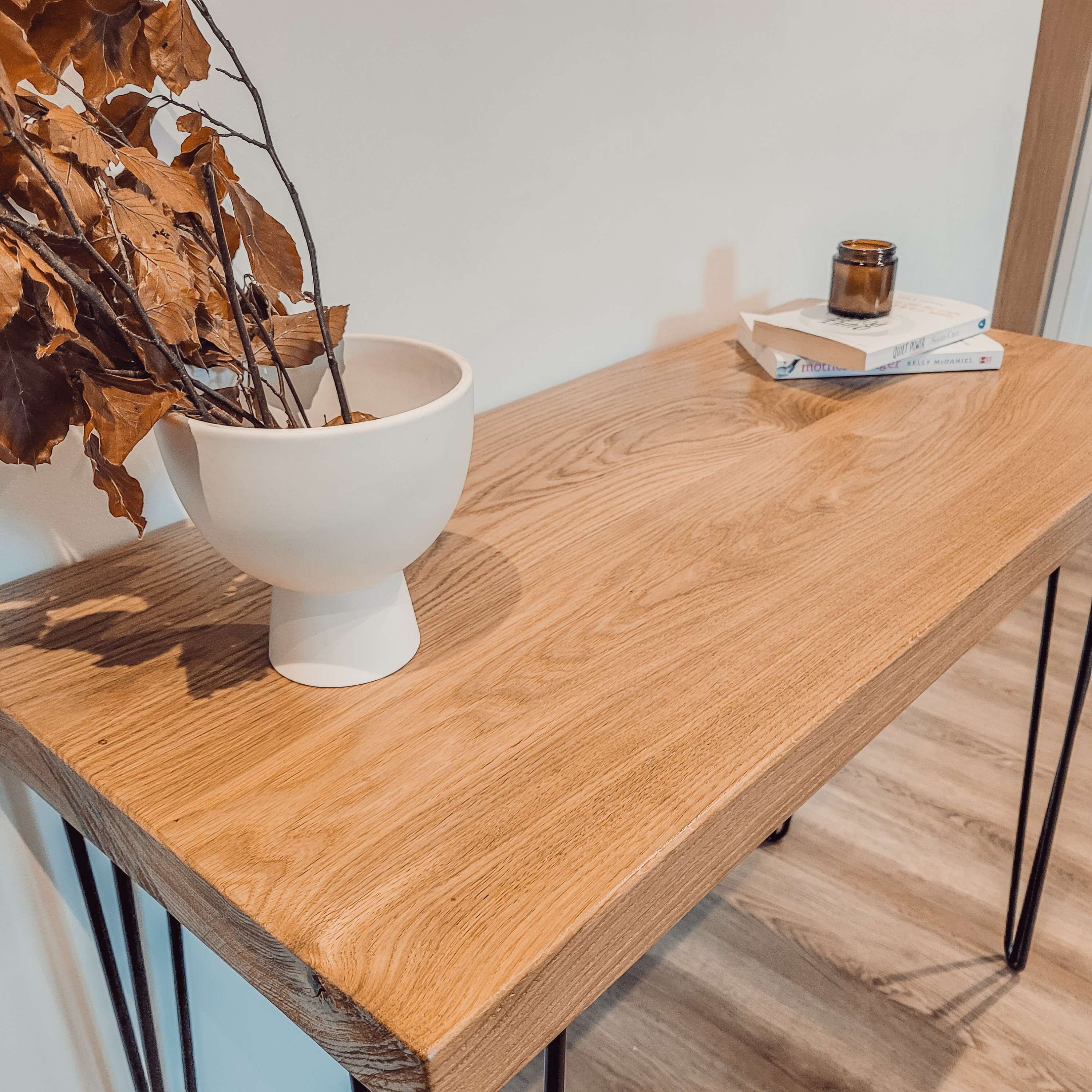 LARIA Oak Entryway Console / Wooden Hall Console - My Store