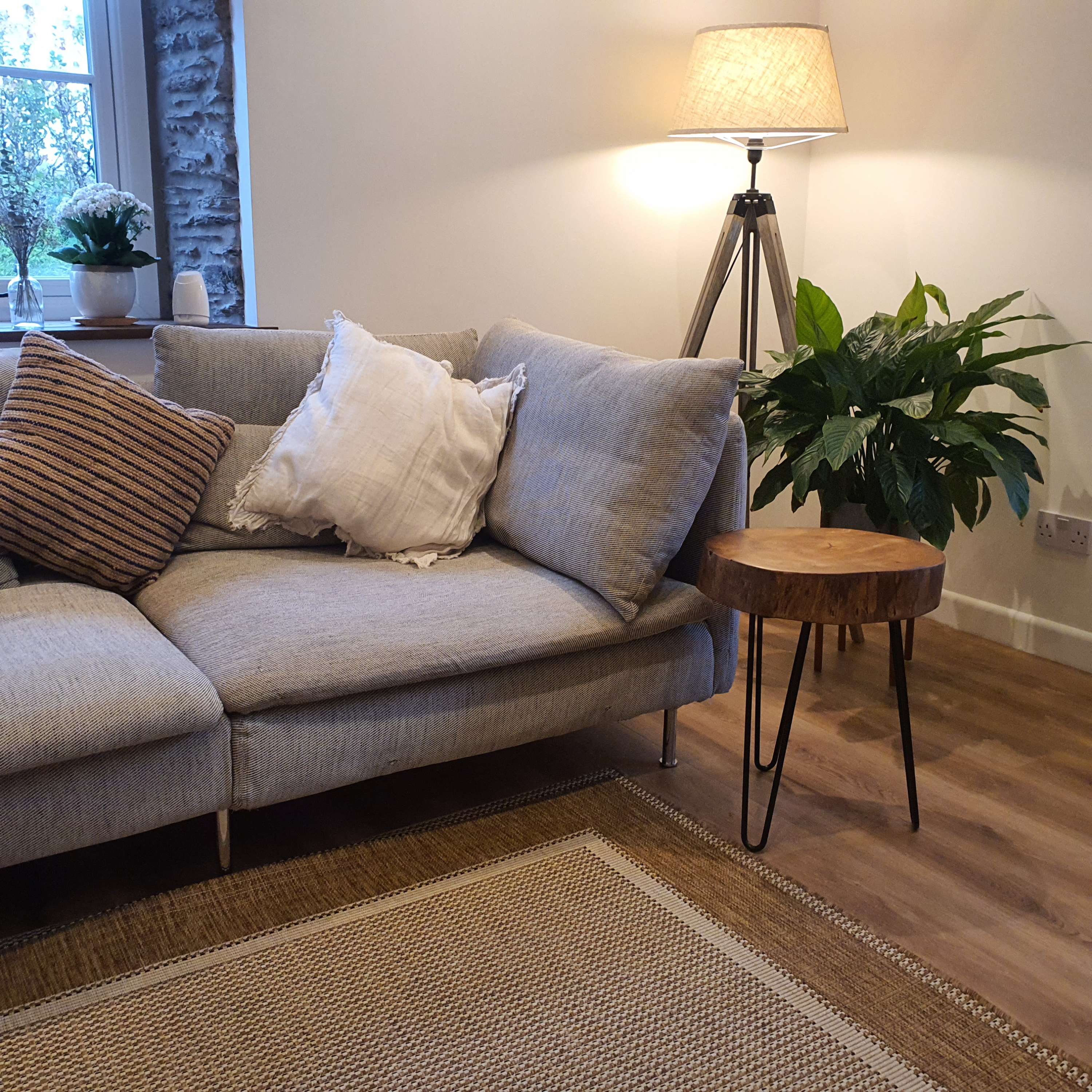 Ash Wood Round Chunky Coffee Table - My Store