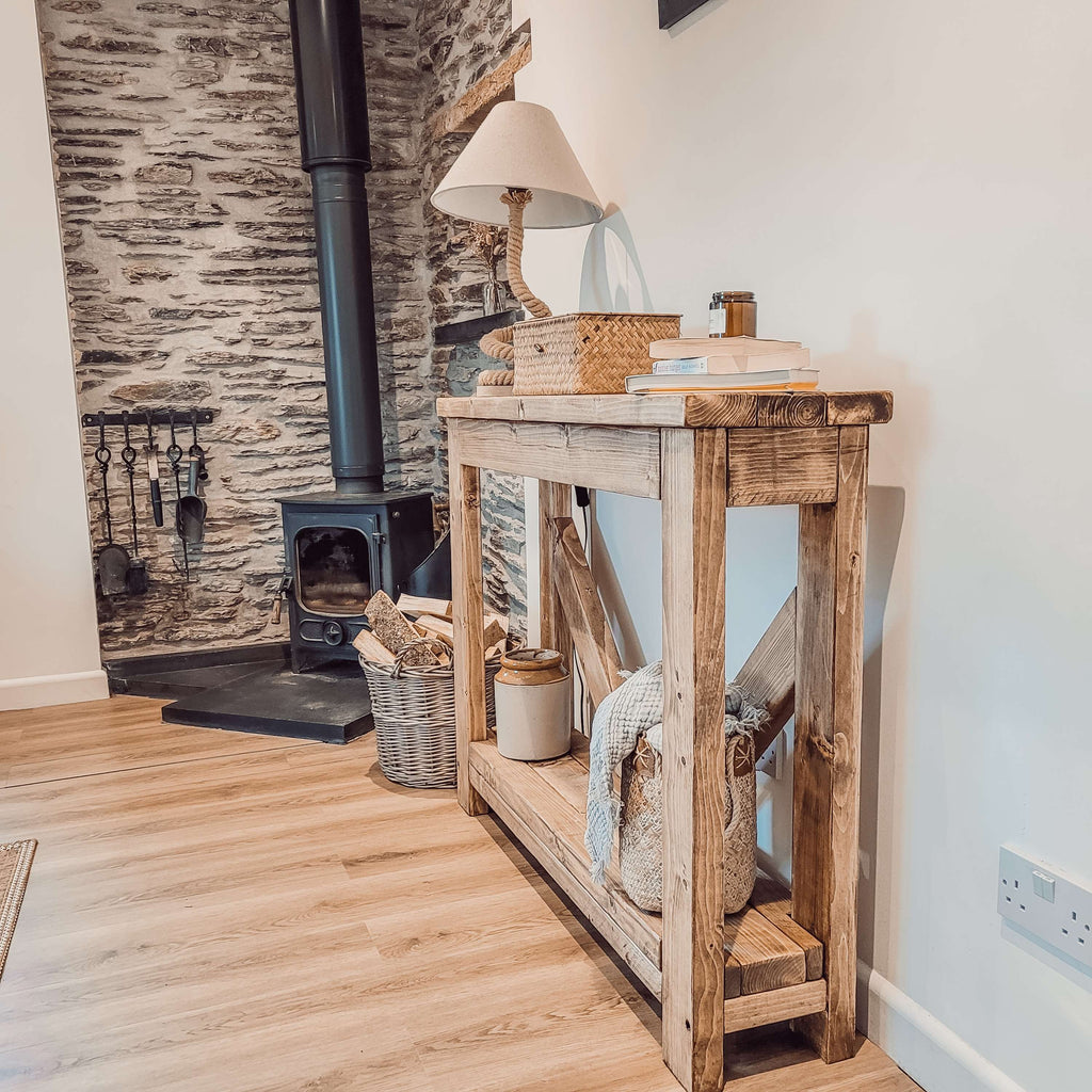 Cera Console Table With V Back - My Store