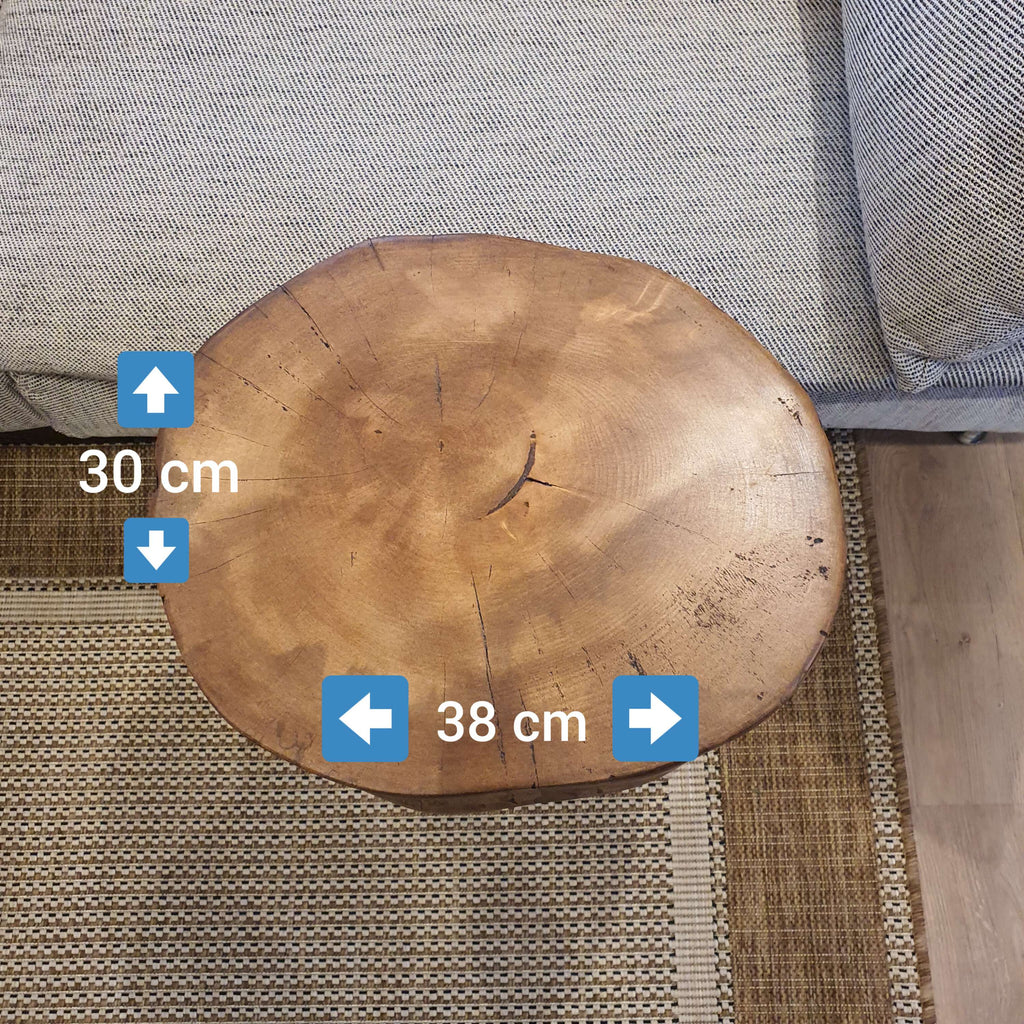 Ash Wood Round Chunky Coffee Table - My Store