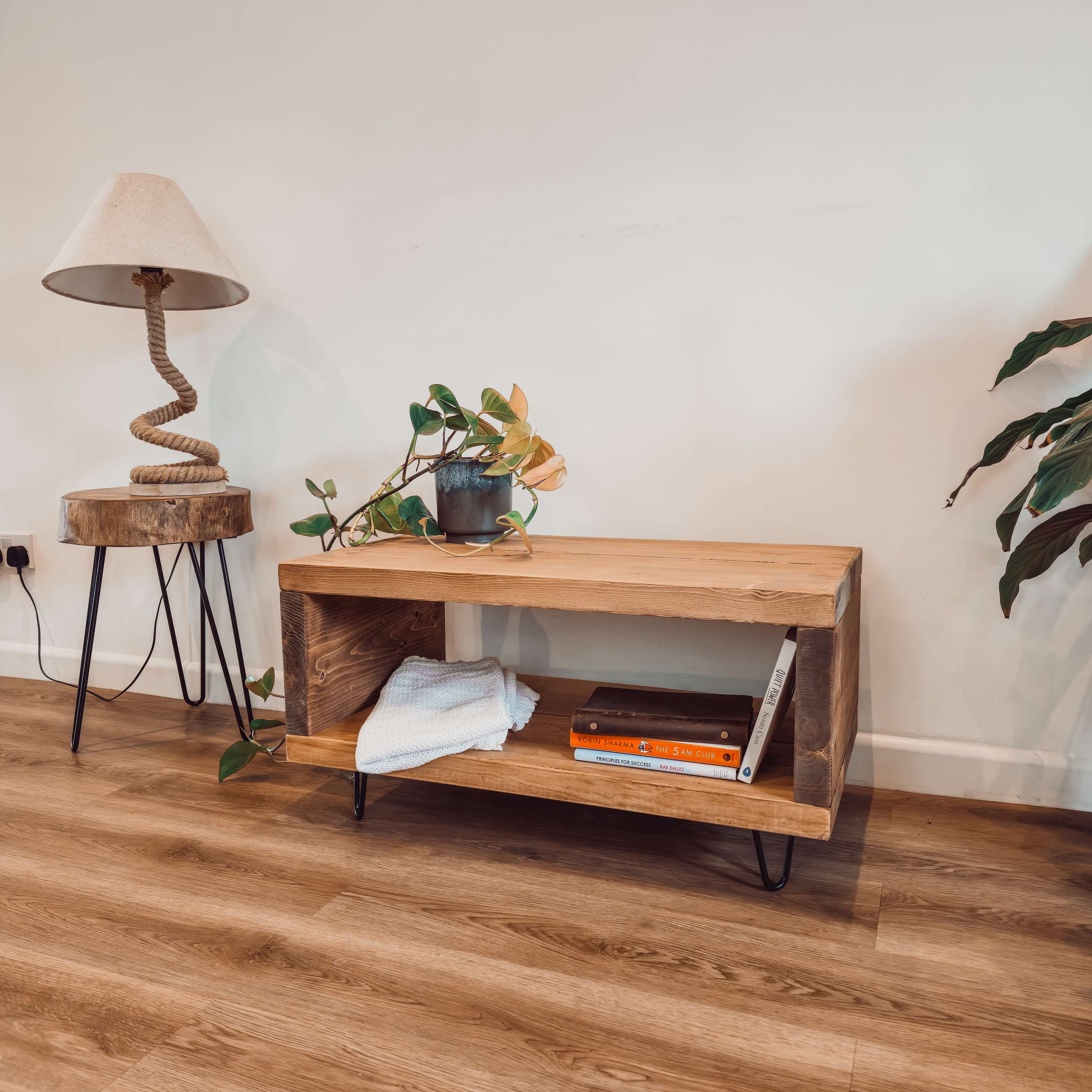 Solid Wood Chunky TV Unit With 4 inch Metal Legs - My Store