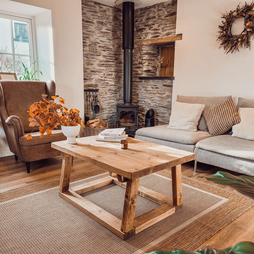 COAV Rustic Wooden Coffee Table - My Store