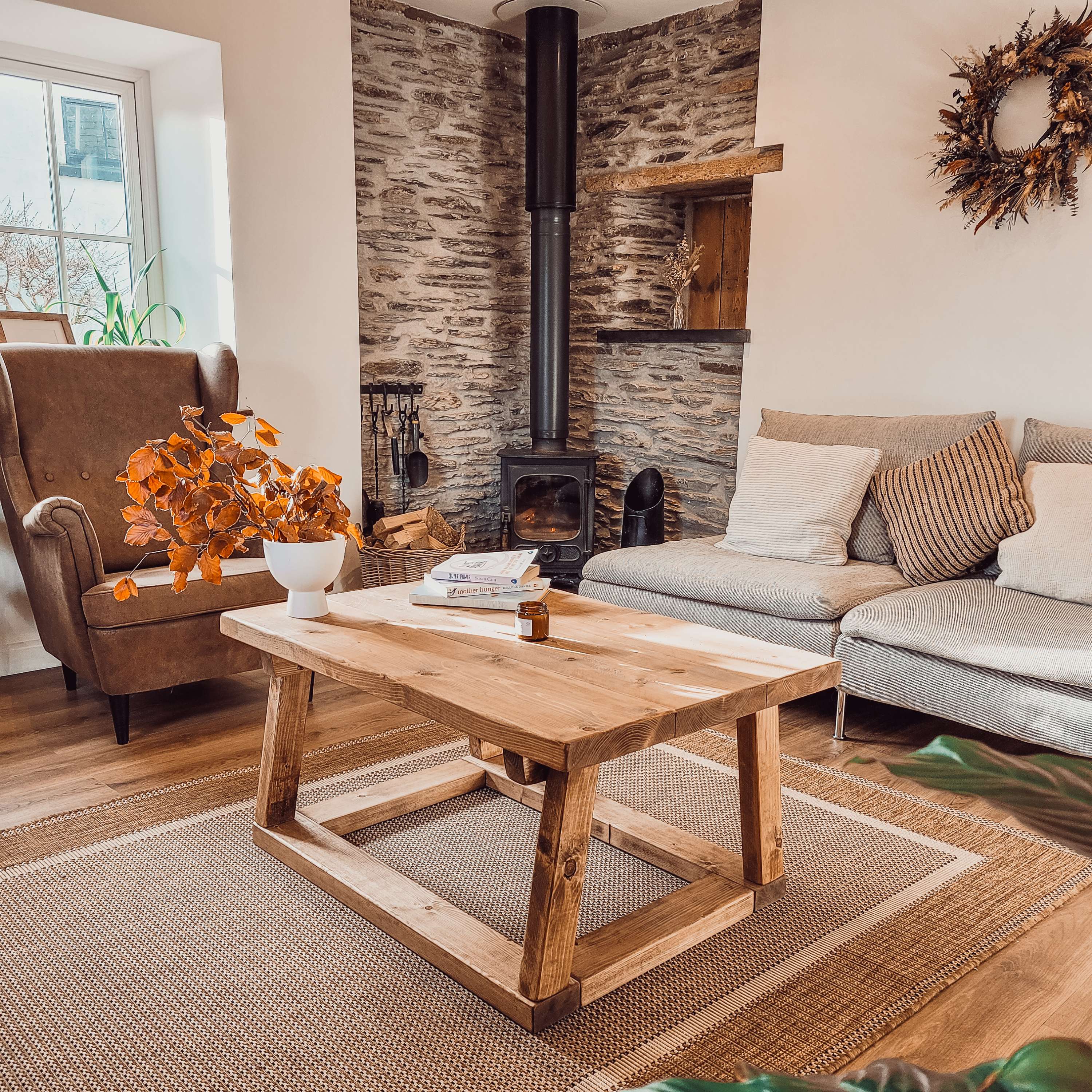COAV Rustic Wooden Coffee Table - My Store