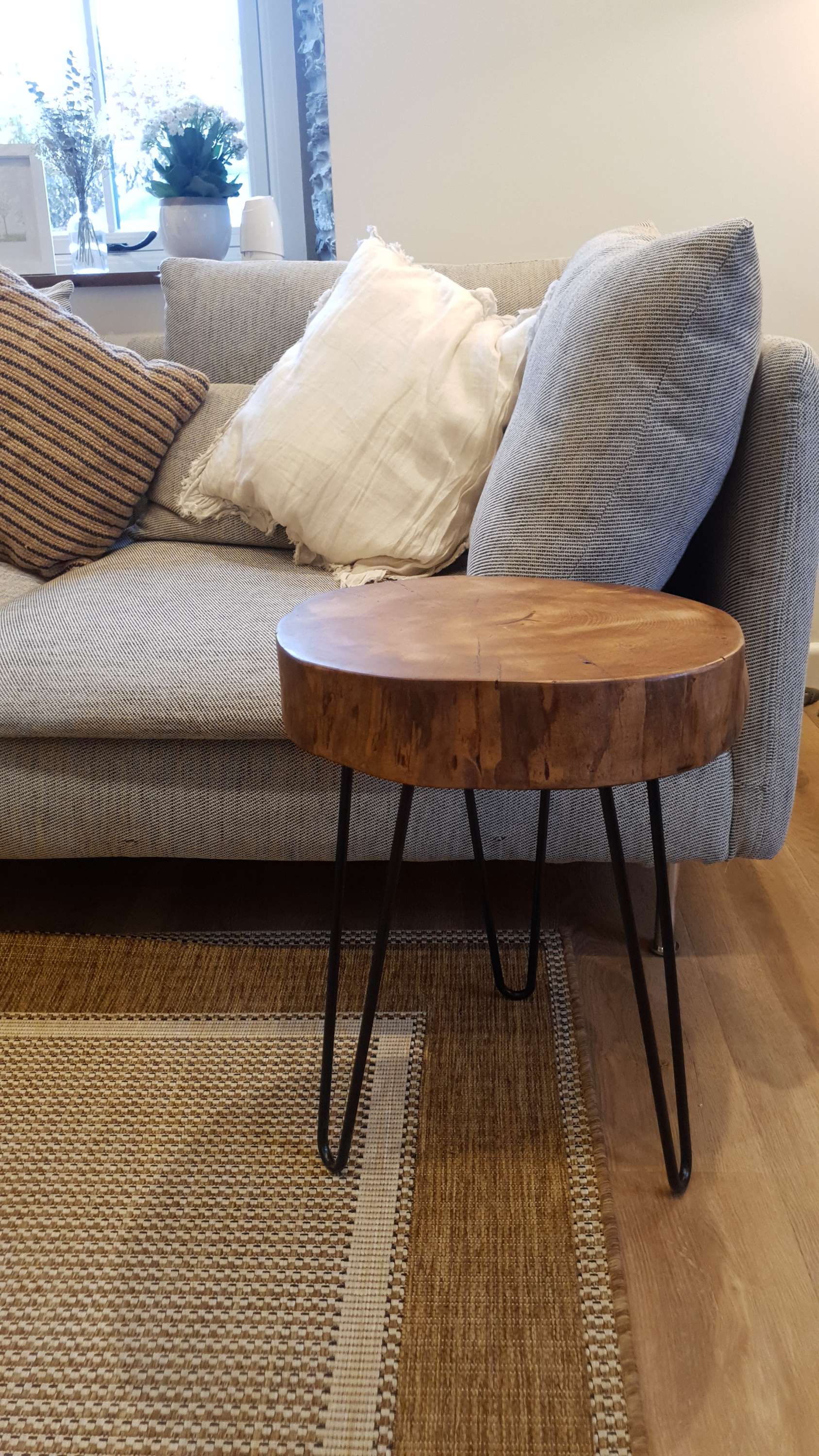 Ash Wood Round Chunky Coffee Table - My Store