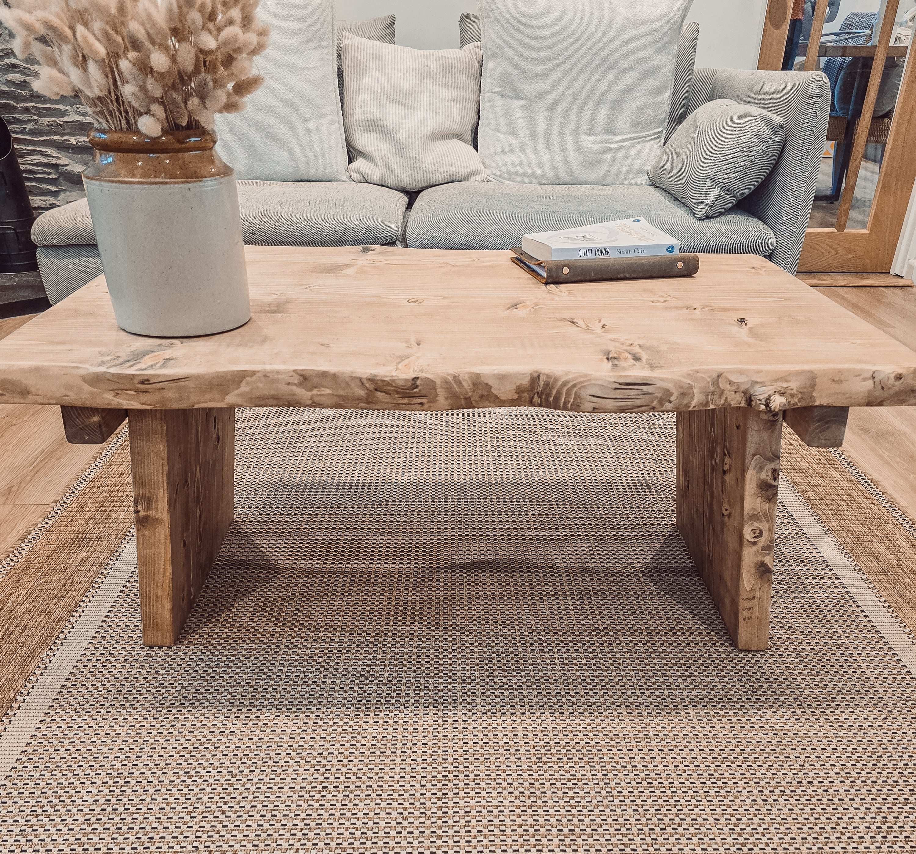 LINA Angled Legs Chunky Live / Waney Edge Coffee Table - My Store
