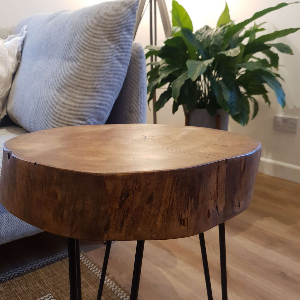 Ash Wood Round Chunky Coffee Table - My Store