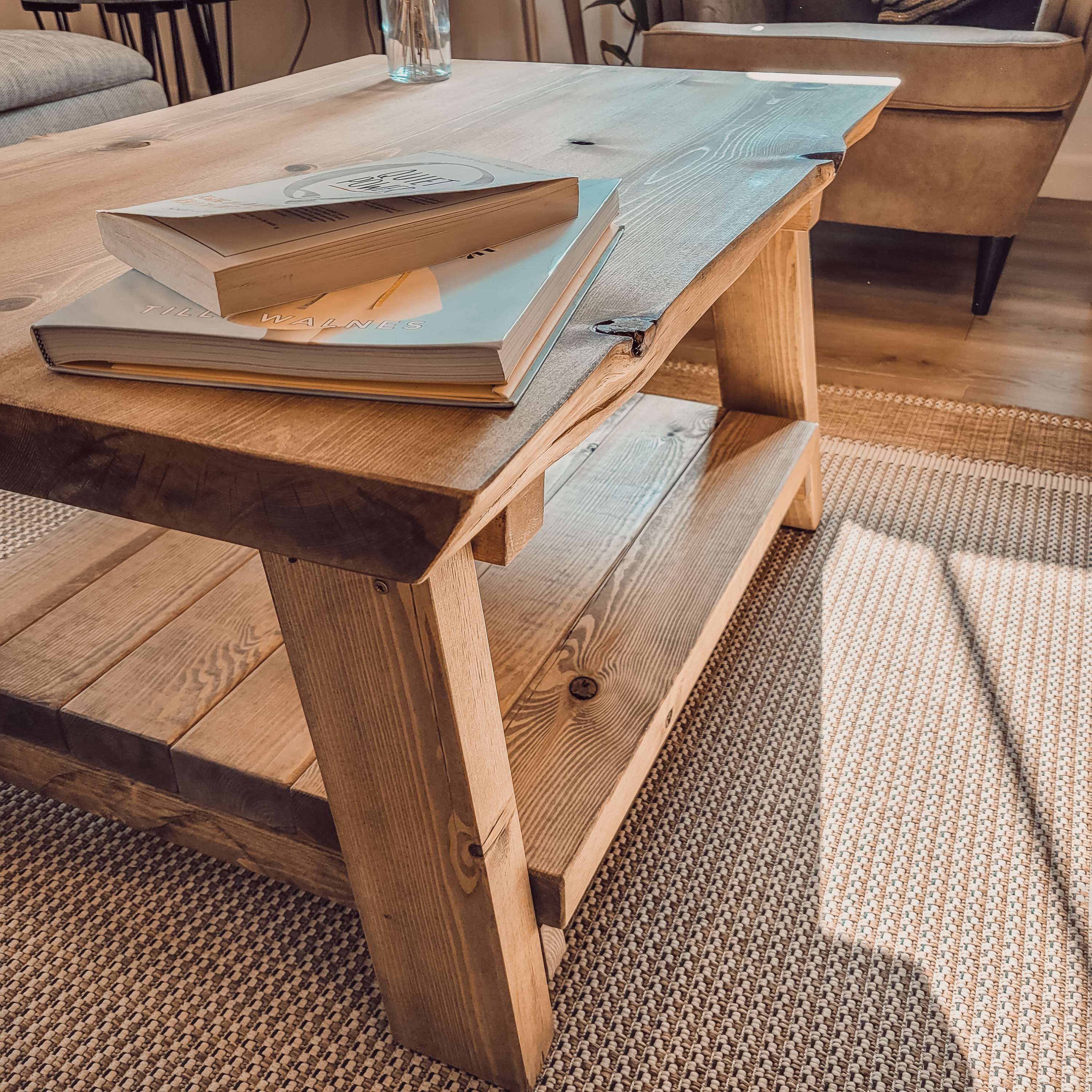 LOTTI Live / Waney Edge Coffee Table With Shelf - My Store