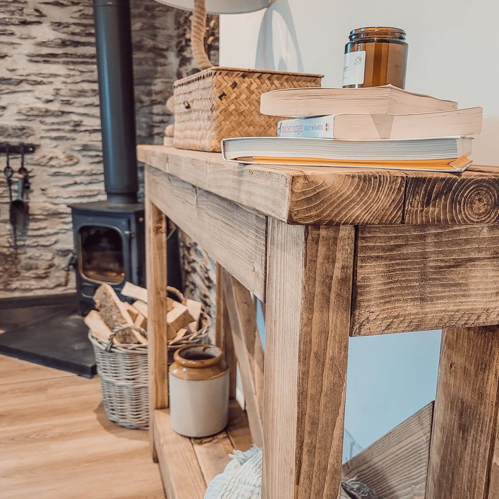 Cera Console Table With V Back - My Store