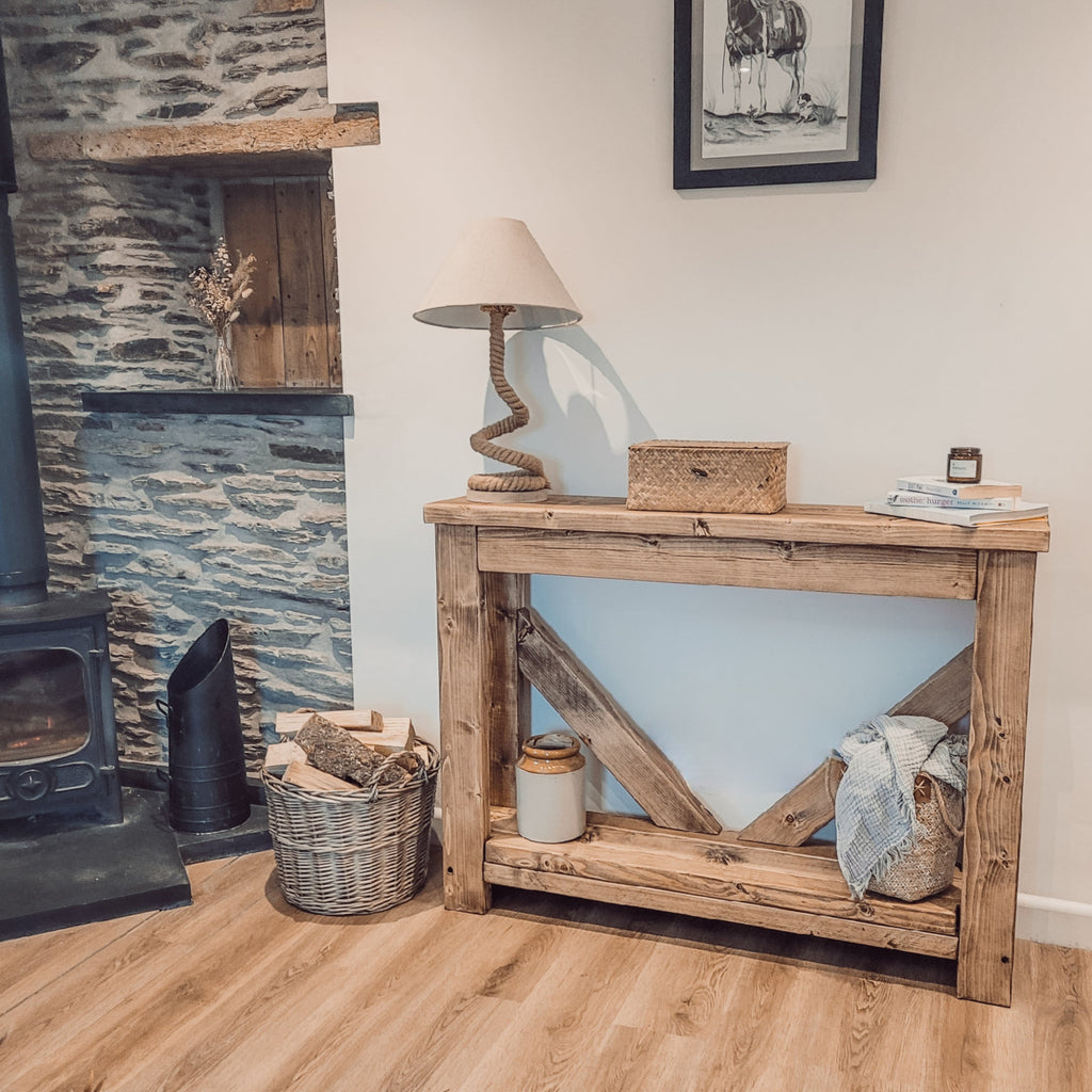 Cera Console Table With V Back - My Store