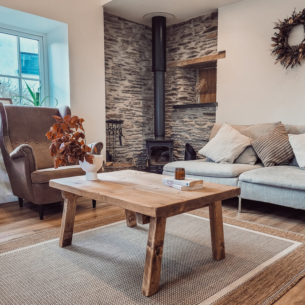 ARIA Rustic Wooden Coffee Table - My Store