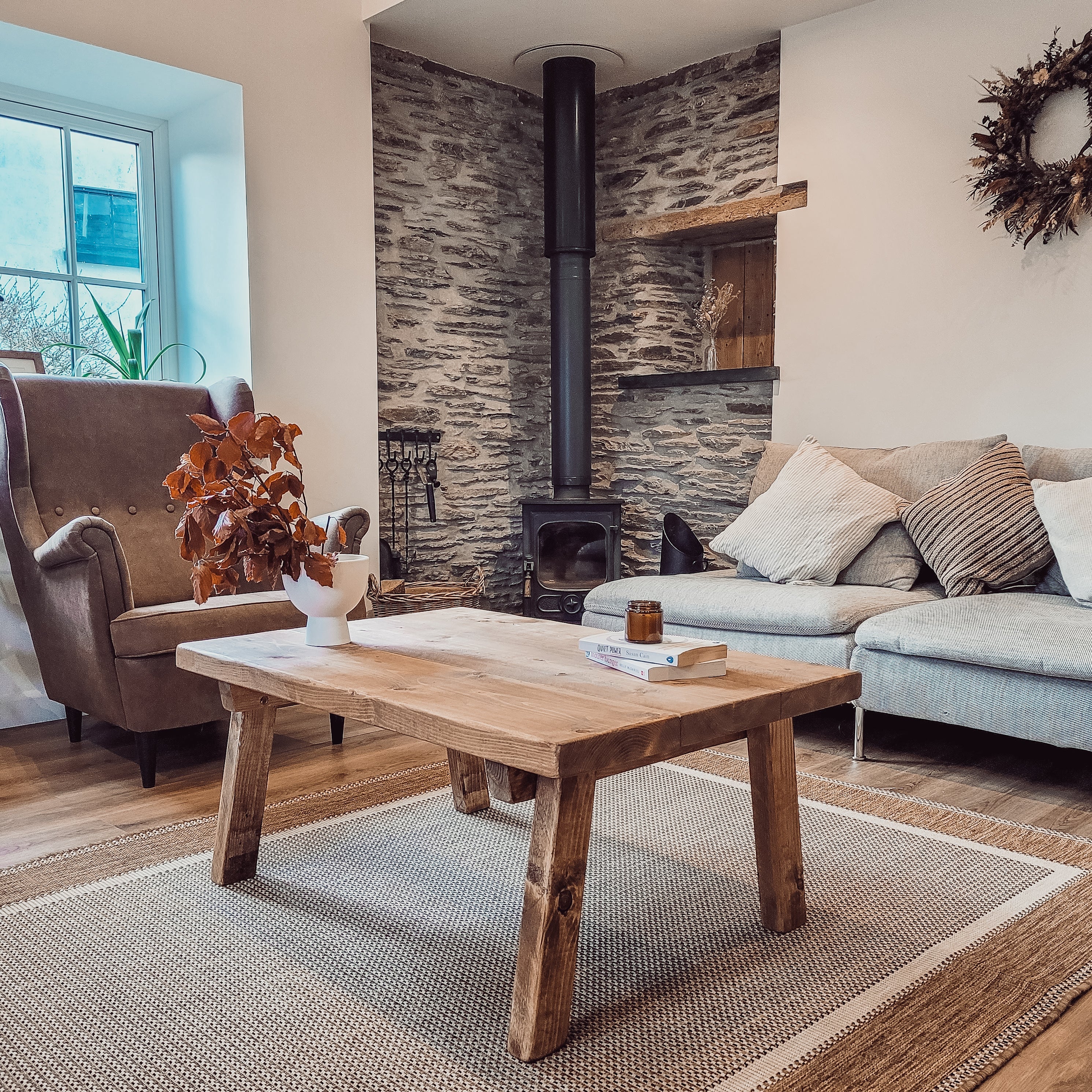 ARIA Rustic Wooden Coffee Table - My Store