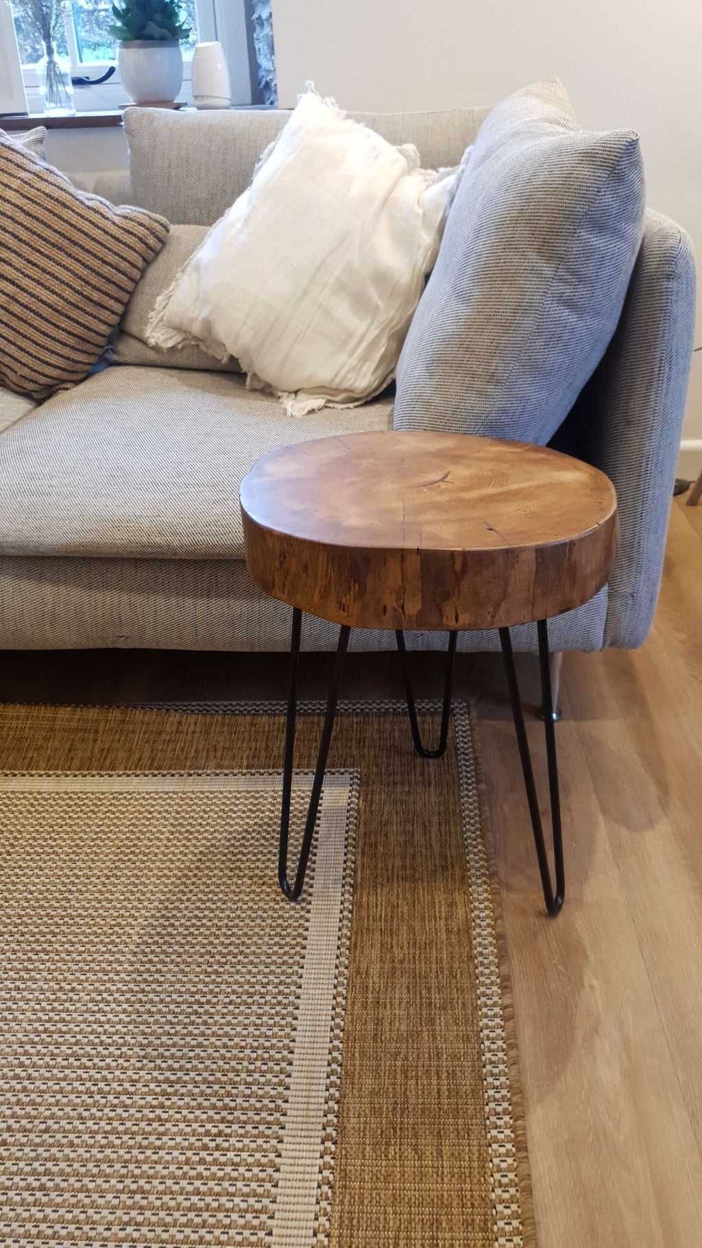 Ash Wood Round Chunky Coffee Table - My Store