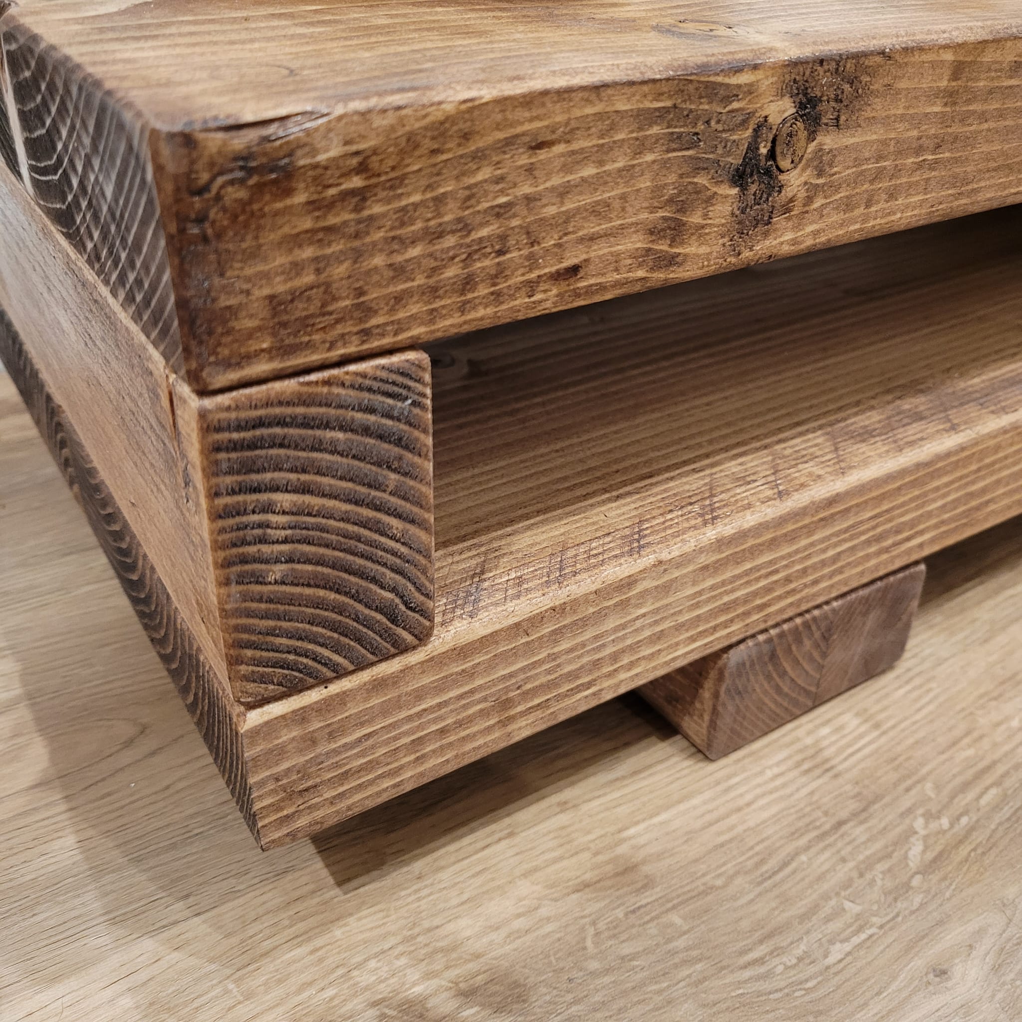 VIOT Low Solid Wood Chunky TV Unit - My Store