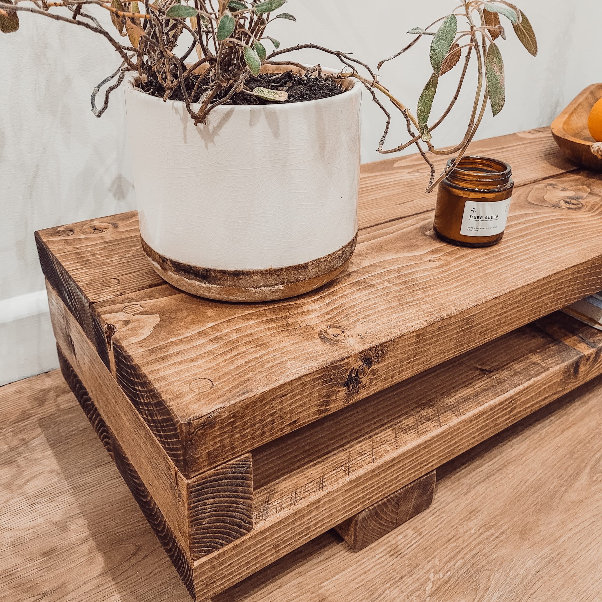 VIOT Low Solid Wood Chunky TV Unit - My Store