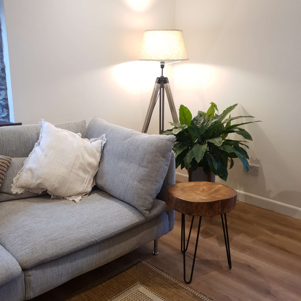 Ash Wood Round Chunky Coffee Table - My Store