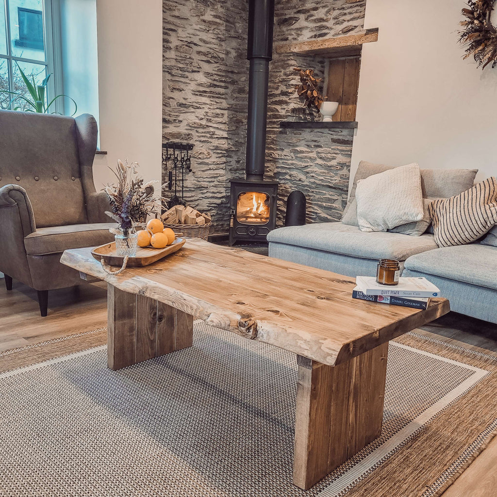 LINA Chunky Live / Waney Edge Coffee Table in Walnut Colour - My Store