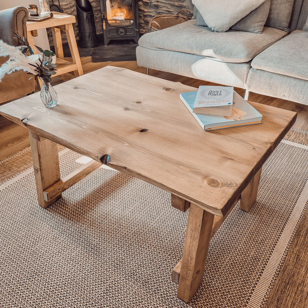 MARA Live / Waney Edge Coffee Table With A Frame Legs - My Store
