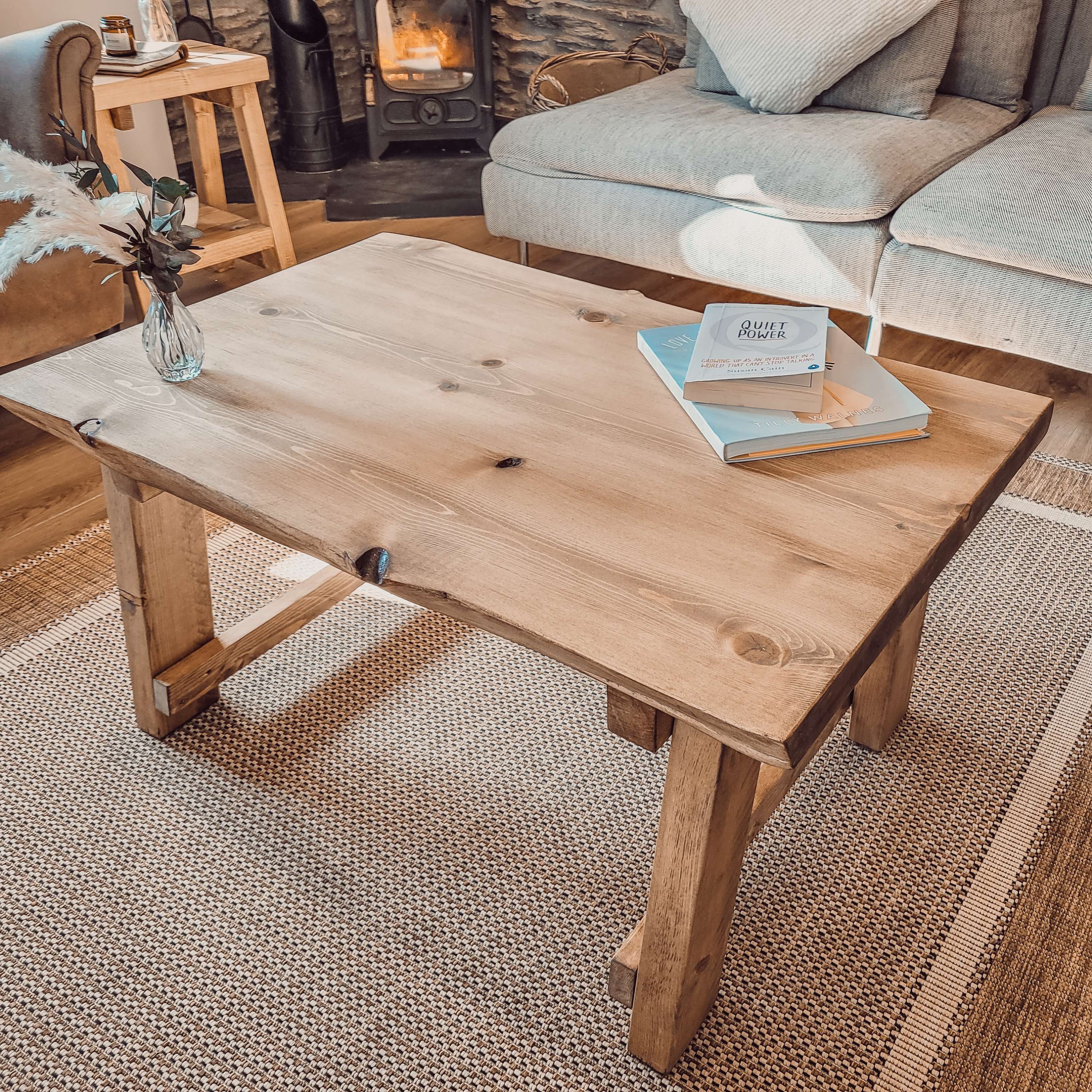 MARA Live / Waney Edge Coffee Table With A Frame Legs - My Store