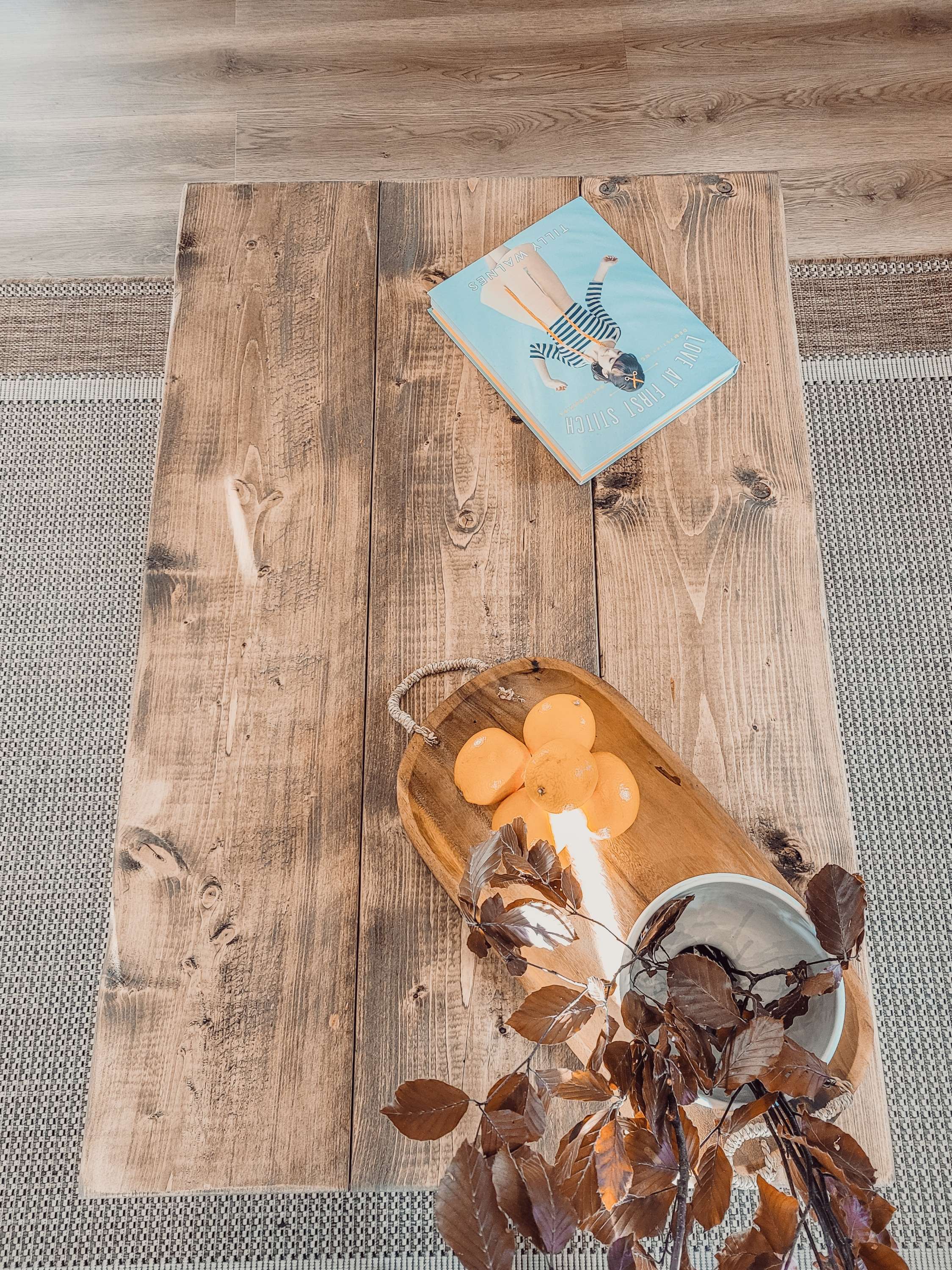 ARBA Rustic Wooden Coffee Table With Shelf - My Store