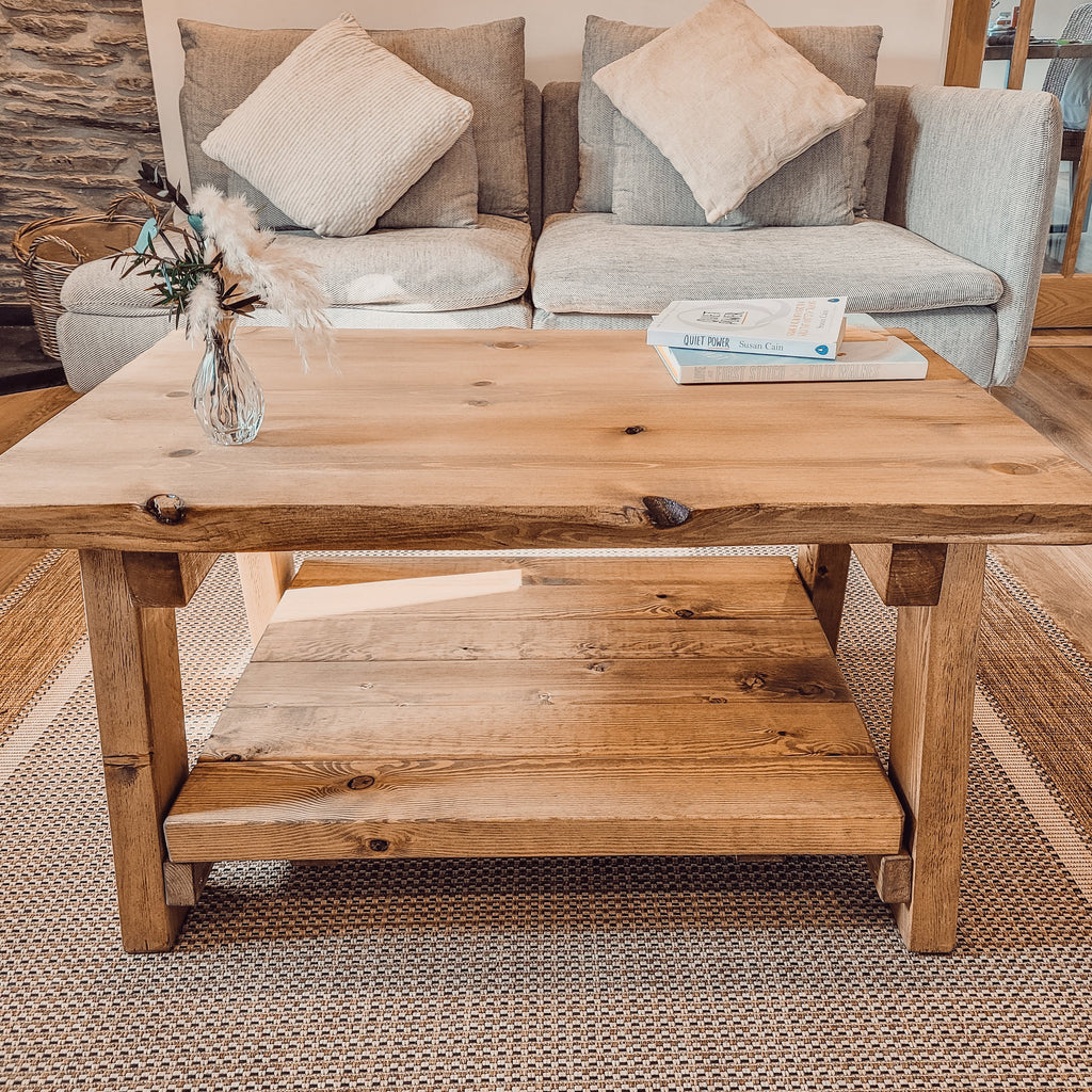 LOTTI Live / Waney Edge Coffee Table With Shelf - My Store