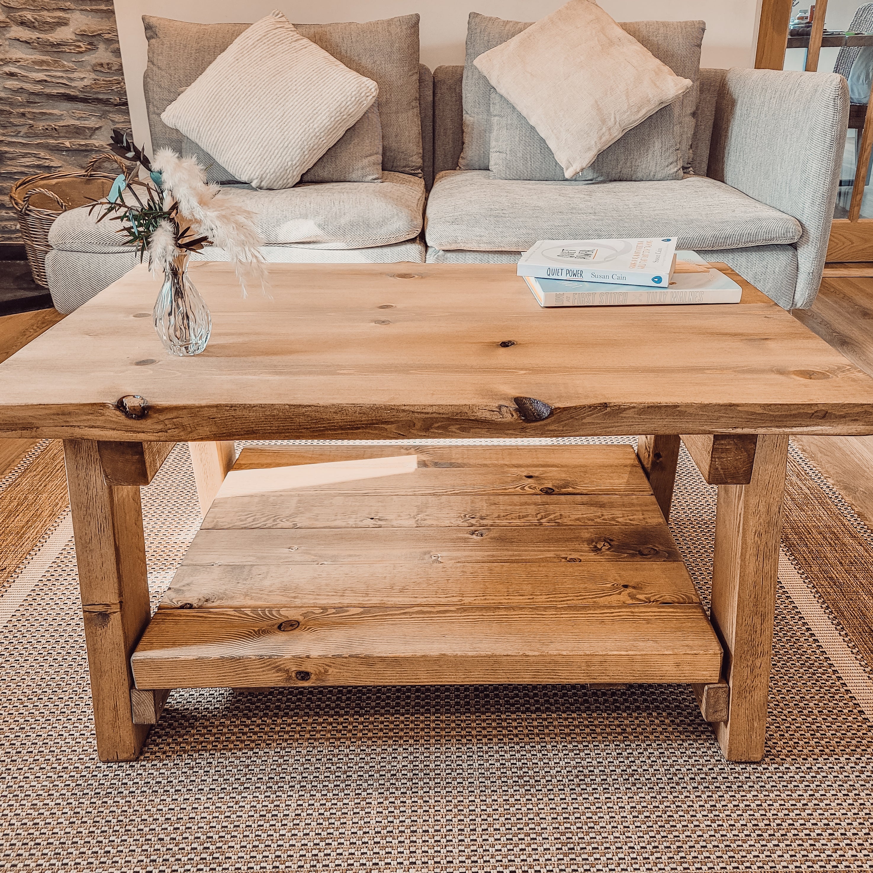 LOTTI Live / Waney Edge Coffee Table With Shelf - My Store