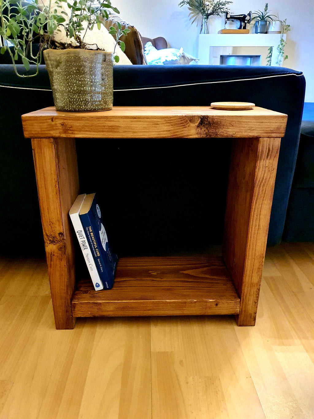 Solid Wood Rustic Coffee Table with Timber Legs - My Store