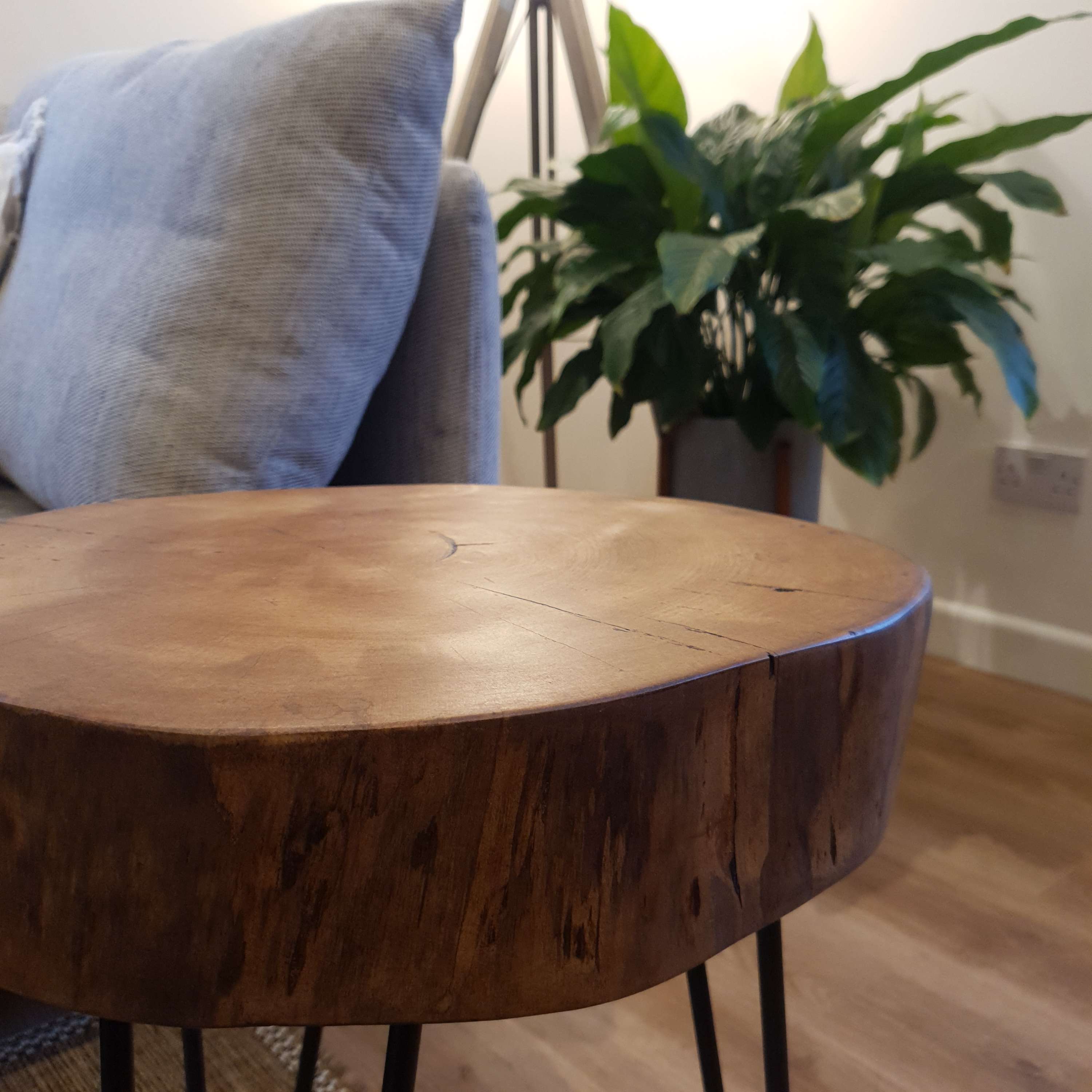 Ash Wood Round Chunky Coffee Table - My Store