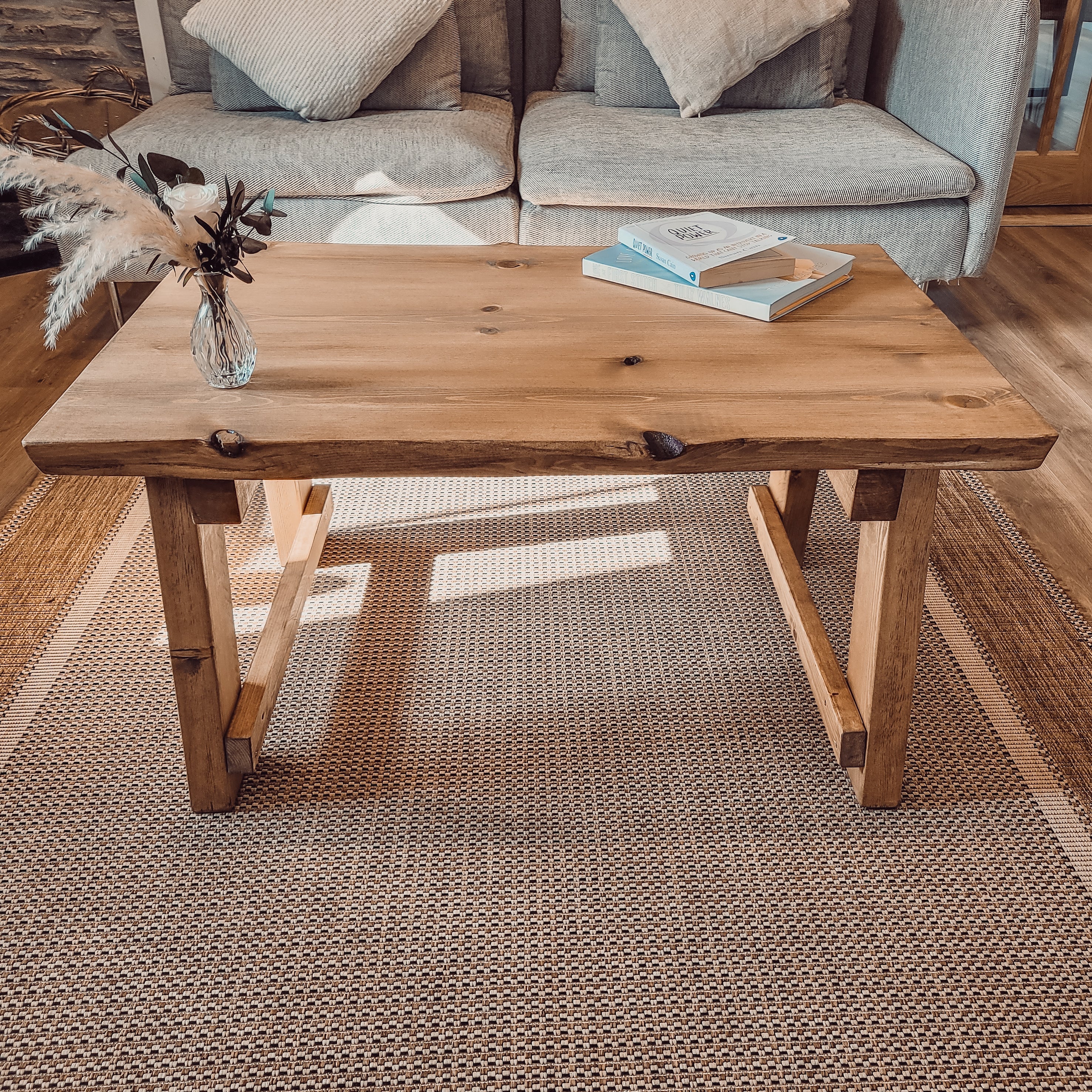 MARA Live / Waney Edge Coffee Table With A Frame Legs - My Store