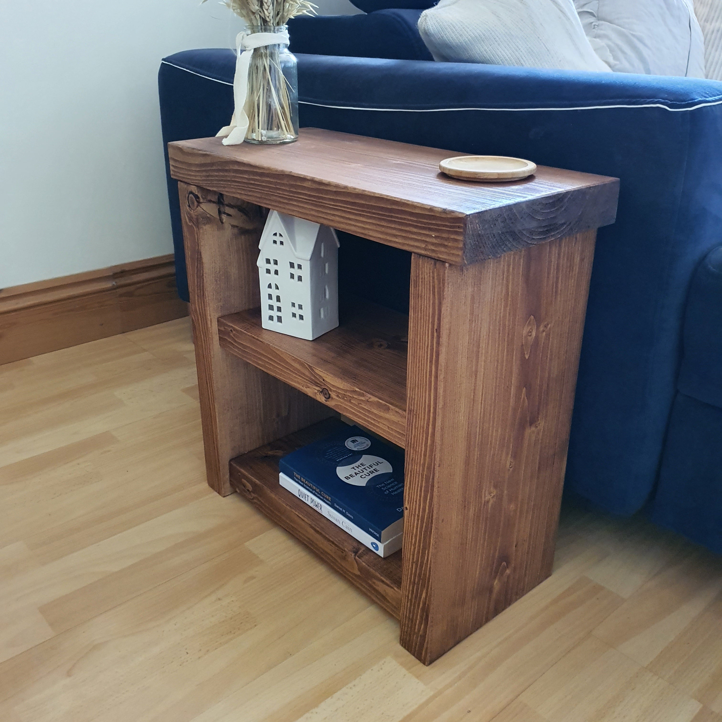 Solid Wood Rustic Coffee Table with Shelf - My Store