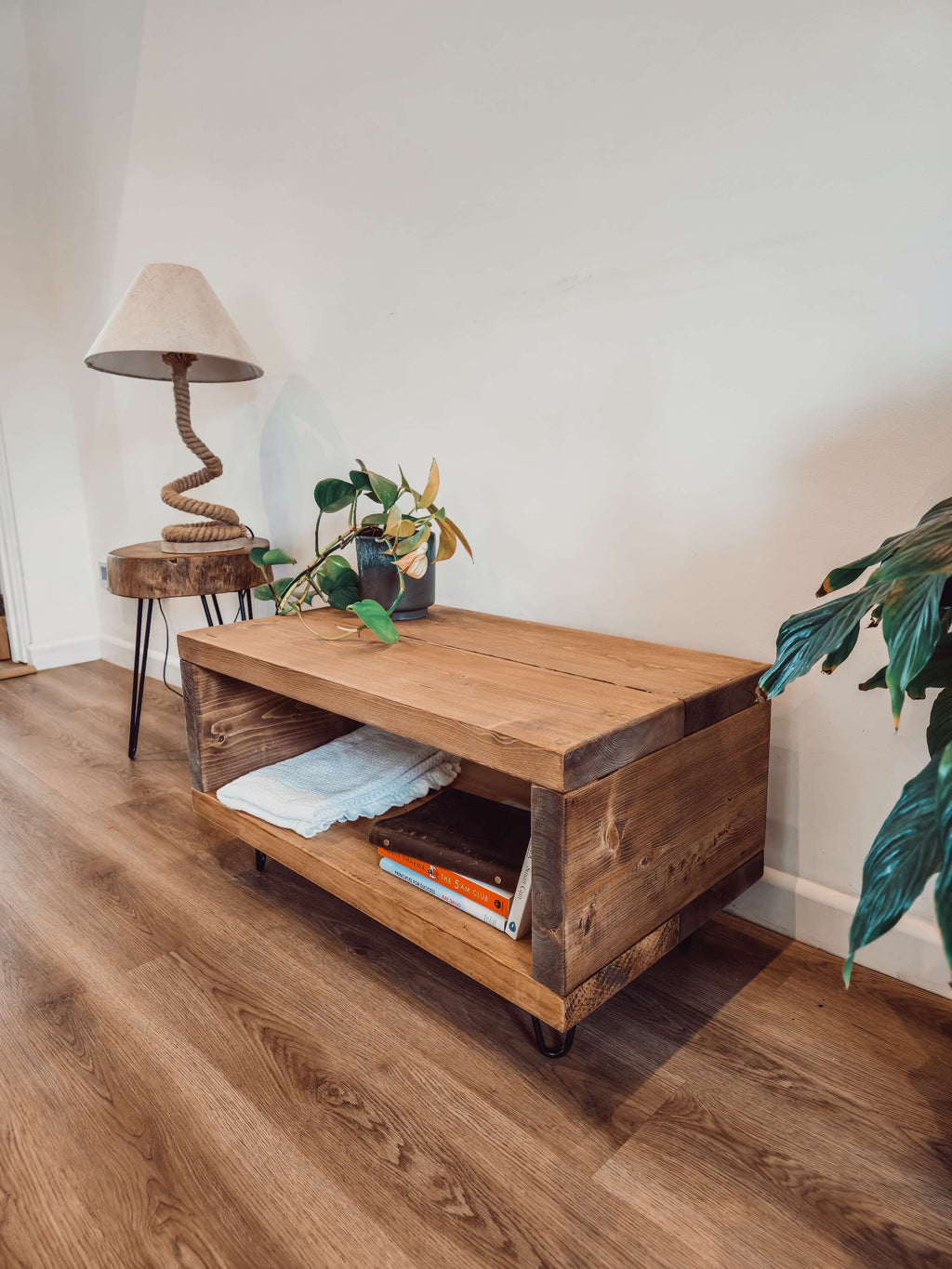 Solid Wood Chunky TV Unit With 4 inch Metal Legs - My Store