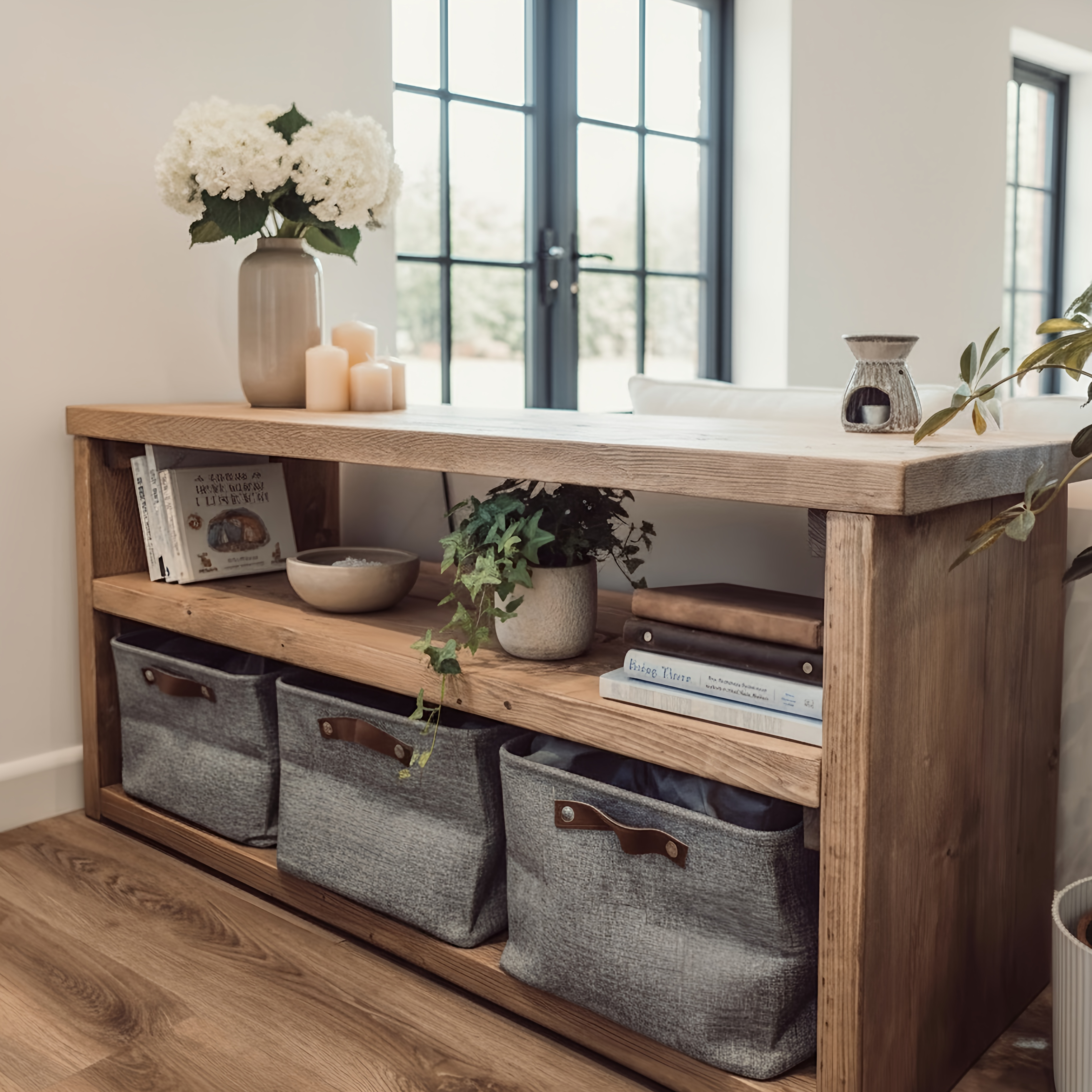 Norwyn Wooden Shelf Unit / Storage Shelf / Living Room Bookshelf / Shoe Storage Rustic Storage Unit Solid Wood Cottage Style /Book Shelf - My Store