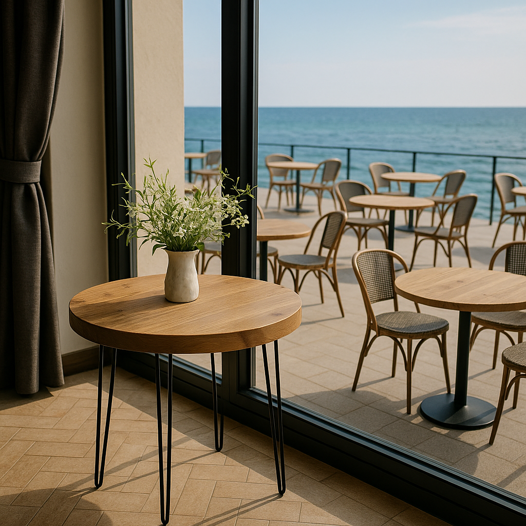 Round Solid Wood Tables With Hairpin Legs For Cafes and Restaurants Hospitality (Bulk Order) - My Store