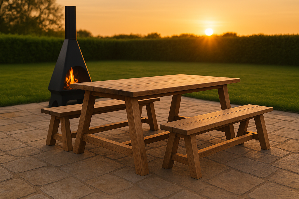 Farmhouse Dining Table With Bench - My Store
