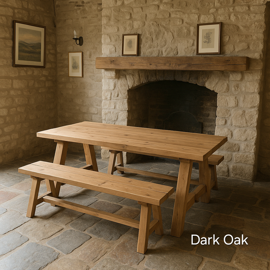 Farmhouse Dining Table With Bench - My Store