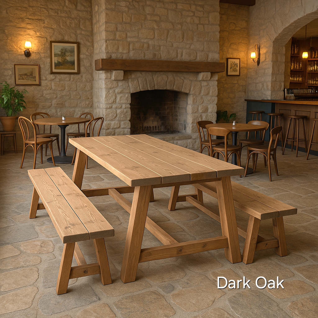 Farmhouse Dining Table With Bench - My Store