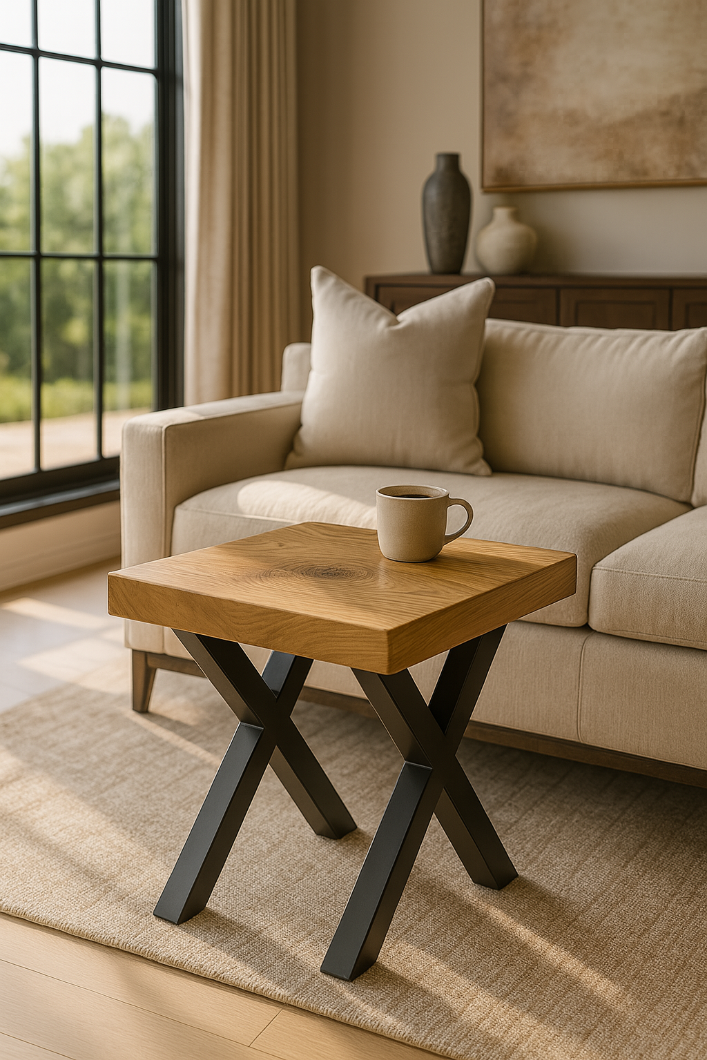 Solid Oak Chunky Coffee Table / Side Table - My Store