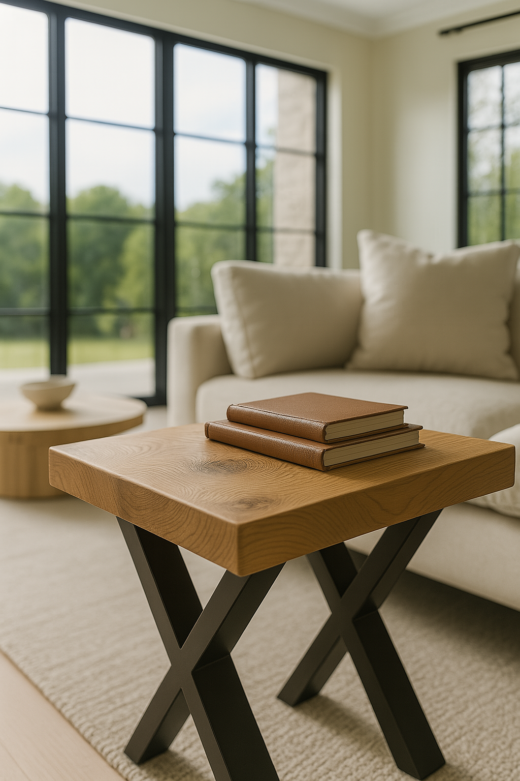 Solid Oak Chunky Coffee Table / Side Table - My Store