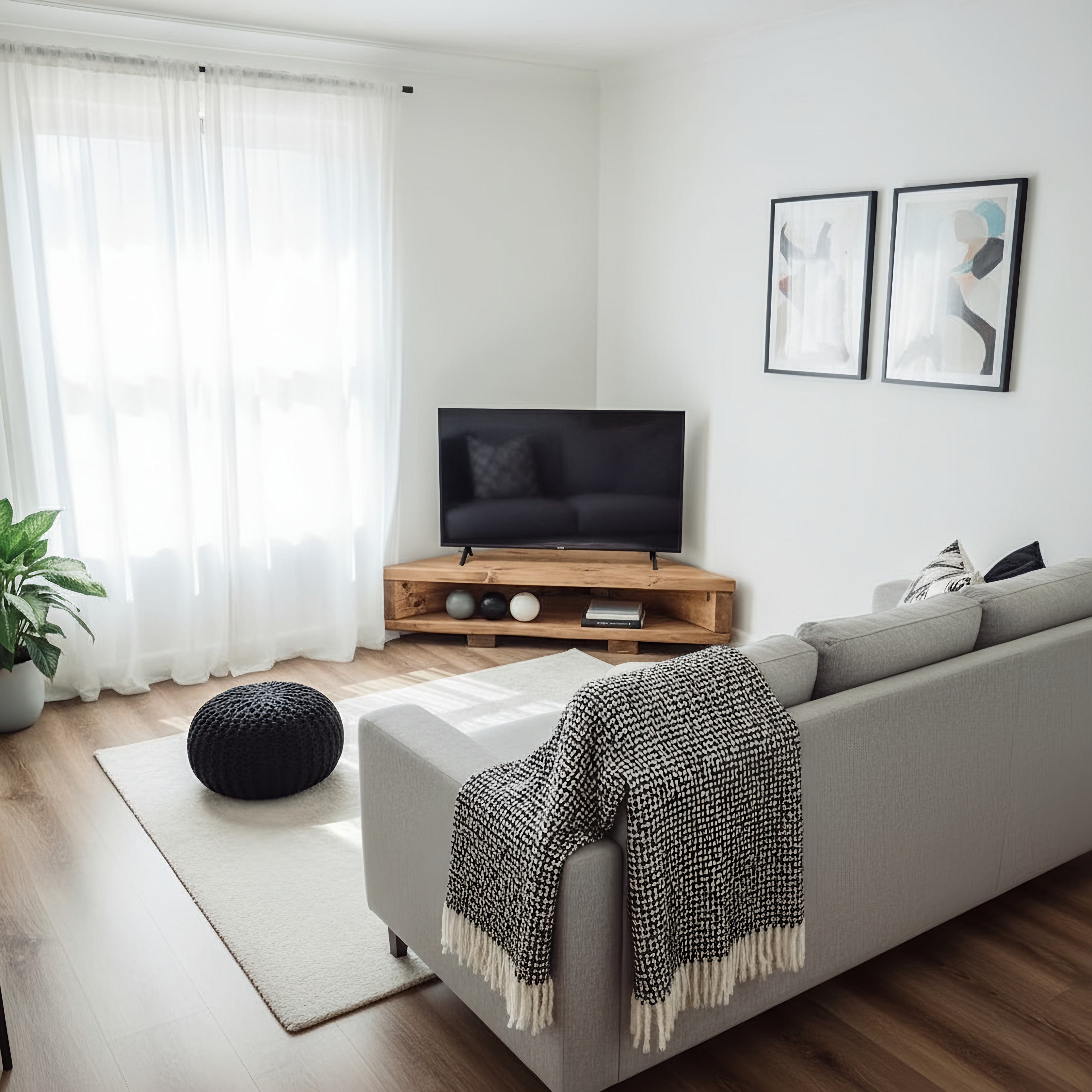 Corner Solid Wood Tv Unit / Solid Wood / Rustic - My Store